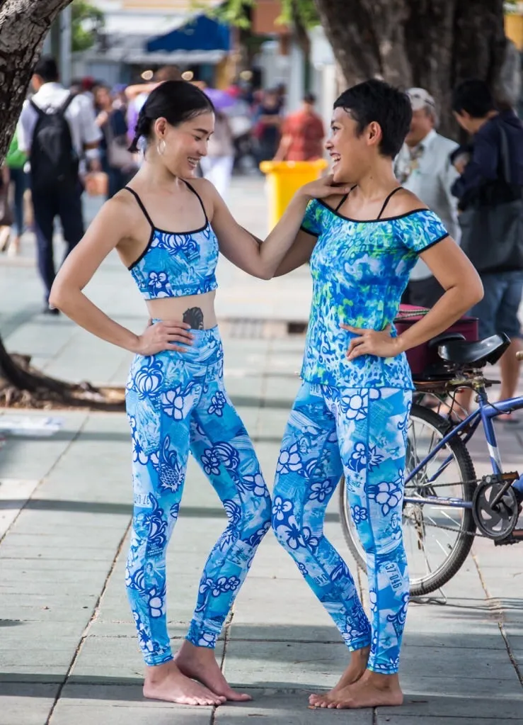 LEGGINGS VINTAGE BLUE HAWAII/OCEAN BLUE