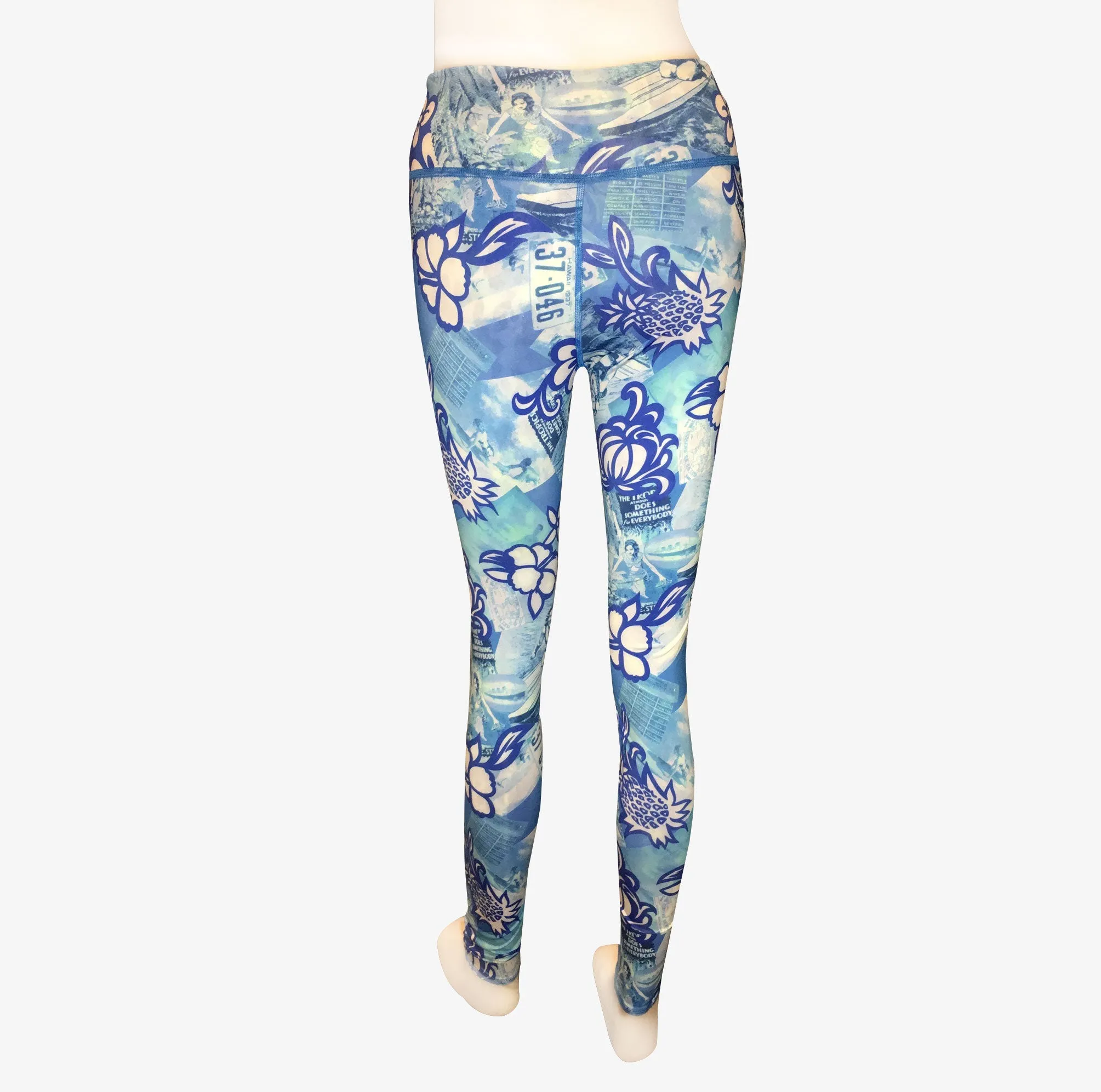 LEGGINGS VINTAGE BLUE HAWAII/OCEAN BLUE