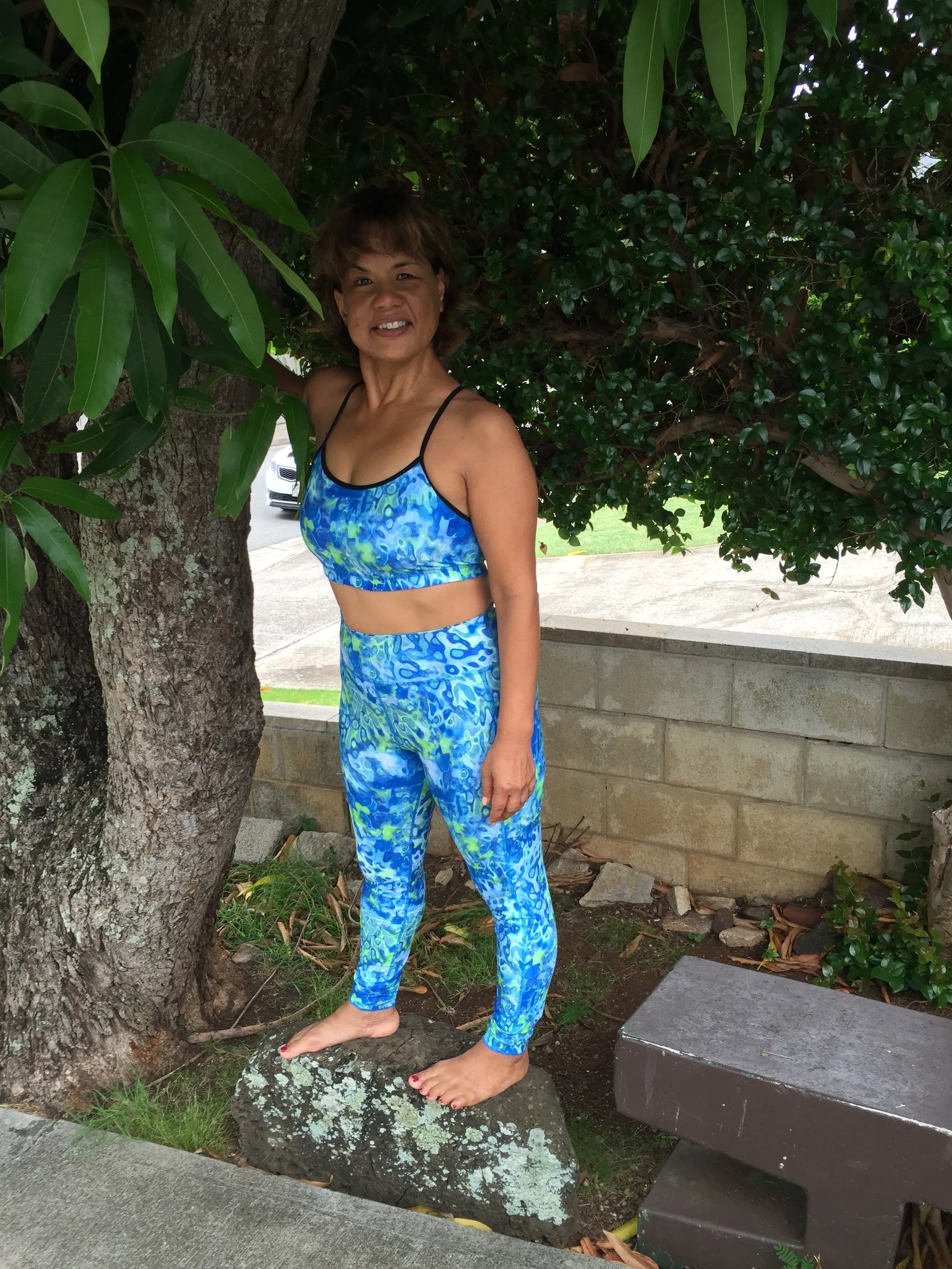 LEGGINGS VINTAGE BLUE HAWAII/OCEAN BLUE