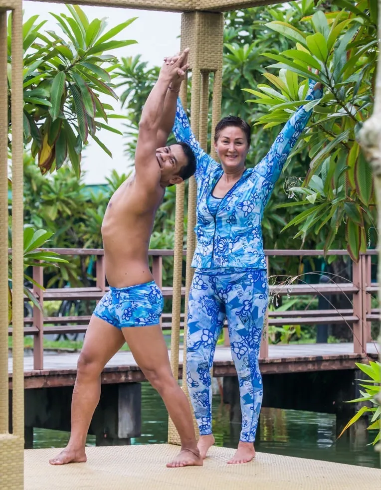 LEGGINGS VINTAGE BLUE HAWAII/OCEAN BLUE