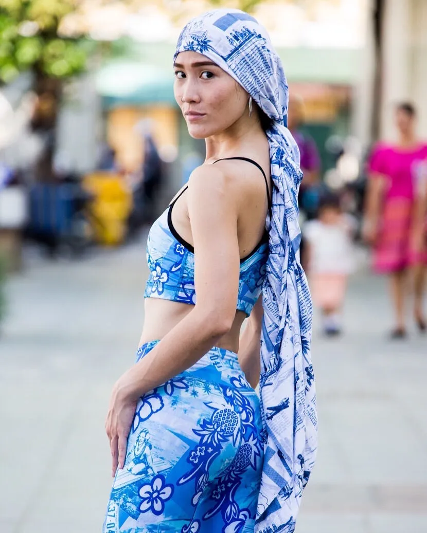 LEGGINGS VINTAGE BLUE HAWAII/OCEAN BLUE