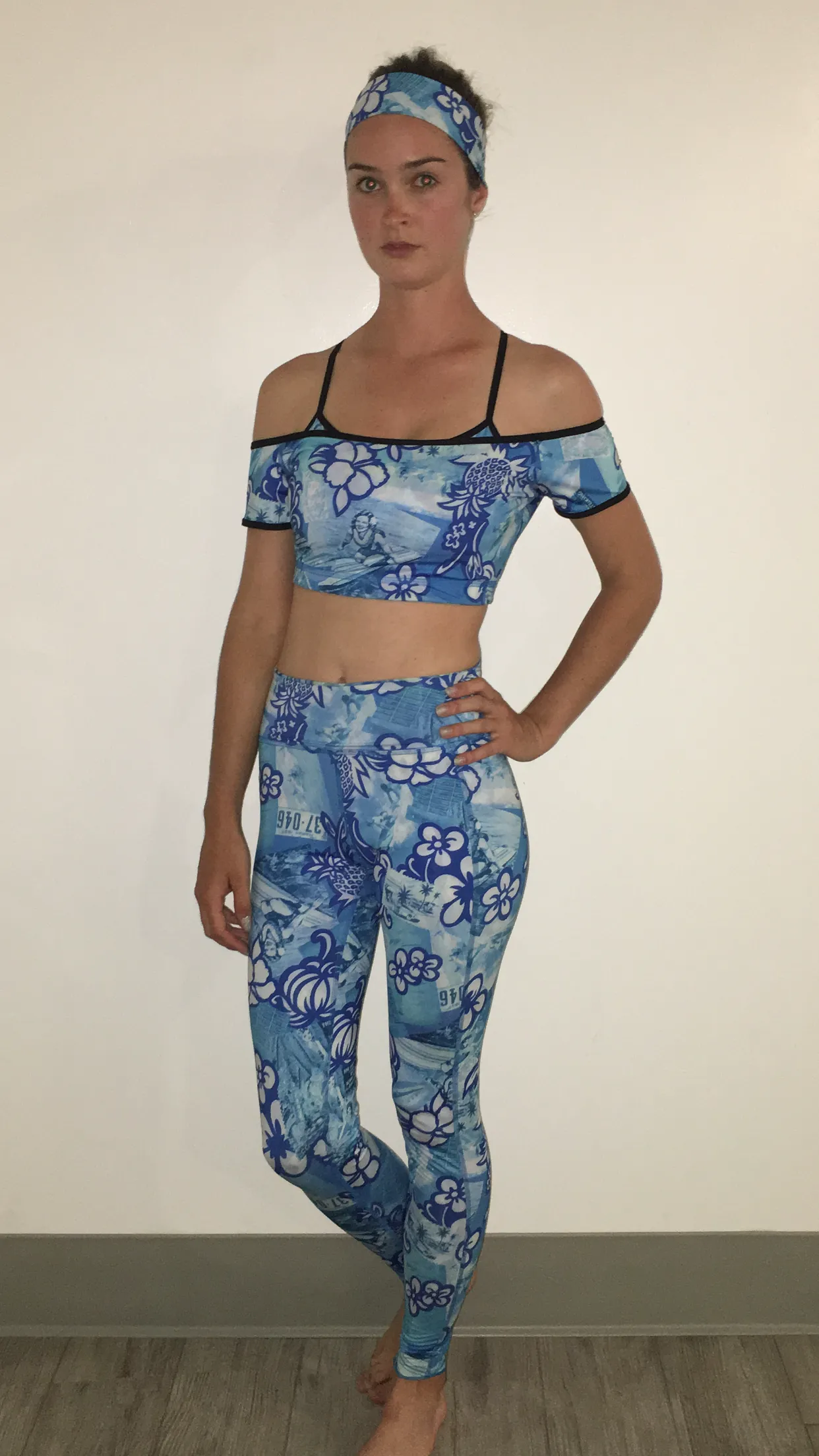 LEGGINGS VINTAGE BLUE HAWAII/OCEAN BLUE