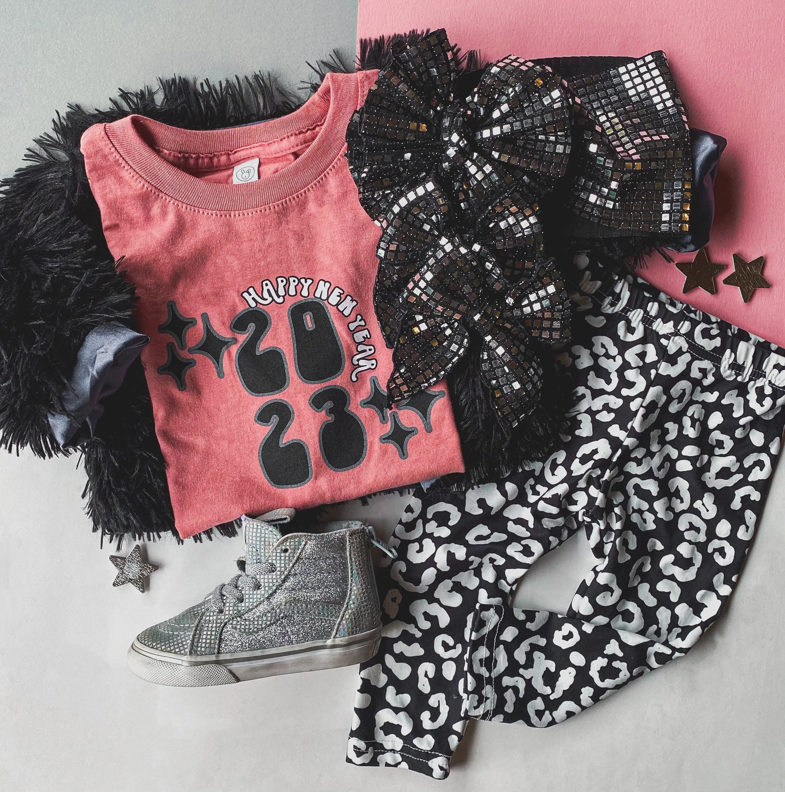 leopard leggings - black