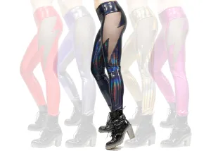 Lightning Leggings in Black Holo Oil Slick