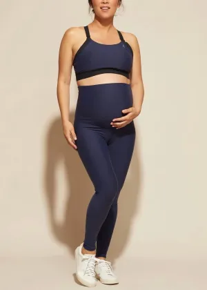 Lotus Long Navy Maternity Leggings