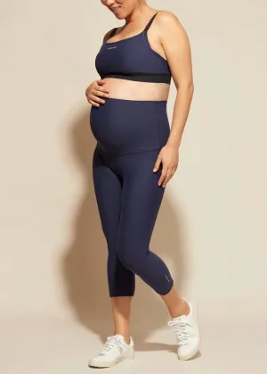Lotus Midi Navy Maternity Leggings