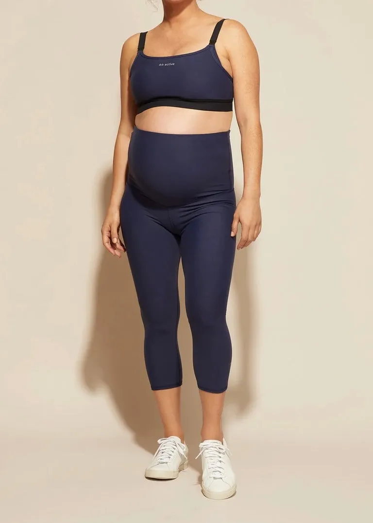 Lotus Midi Navy Maternity Leggings