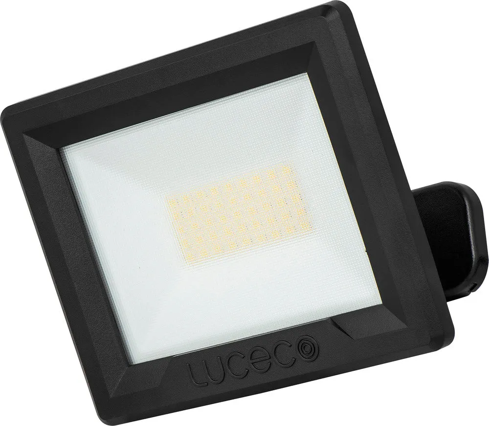 Luceco EFLD30B40-06 30W Essence Security Non-PIR Floodlight with Ball Joint 1m Cable - Black