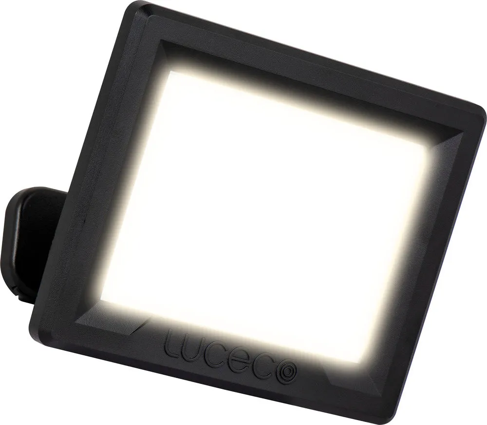 Luceco EFLD30B40-06 30W Essence Security Non-PIR Floodlight with Ball Joint 1m Cable - Black