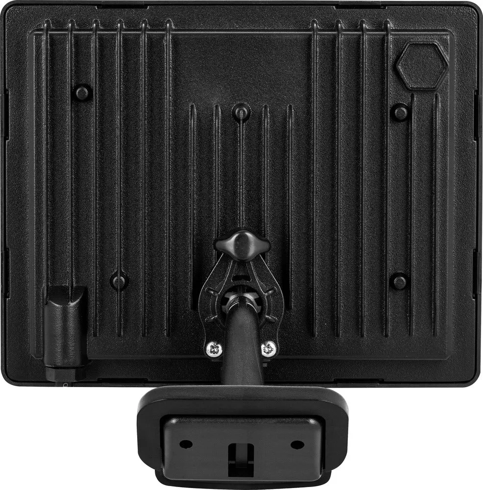 Luceco EFLD50B40P-06 50W Essence Security PIR Floodlight with Ball Joint 1m Cable - Dusk-Till-Dawn Override PIR - Black