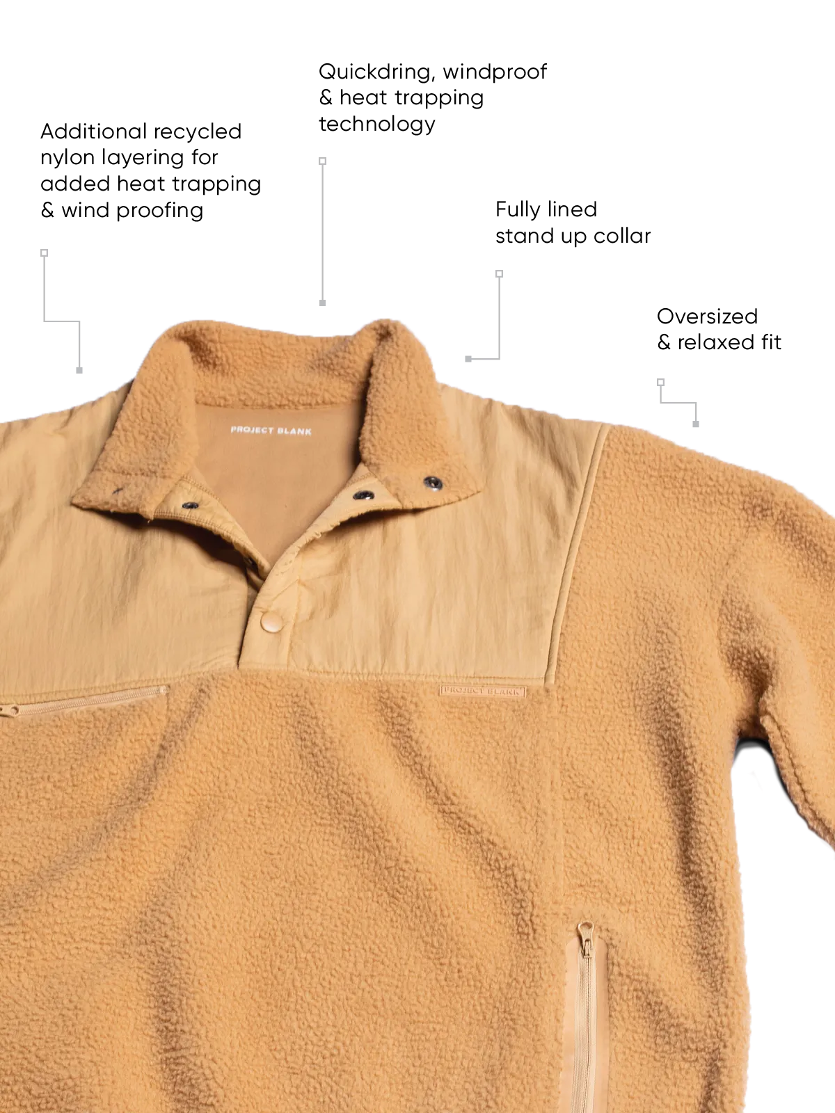 Manyana Quarter Polar Fleece | Sand