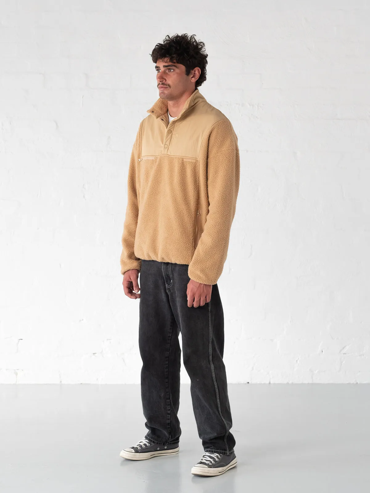 Manyana Quarter Polar Fleece | Sand