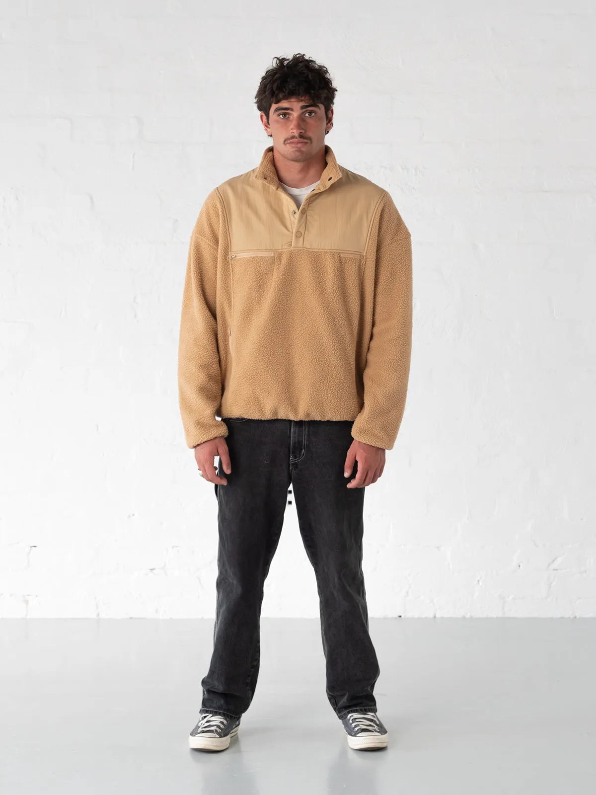 Manyana Quarter Polar Fleece | Sand