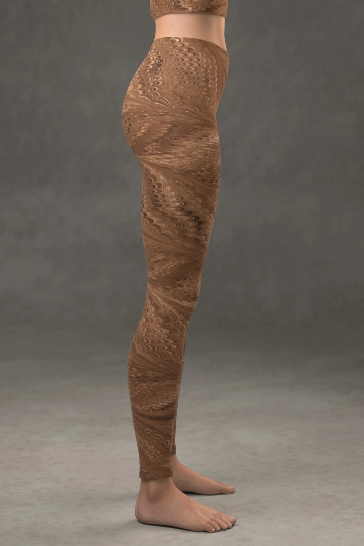 Marbled Butterfly Leggings: Sepia
