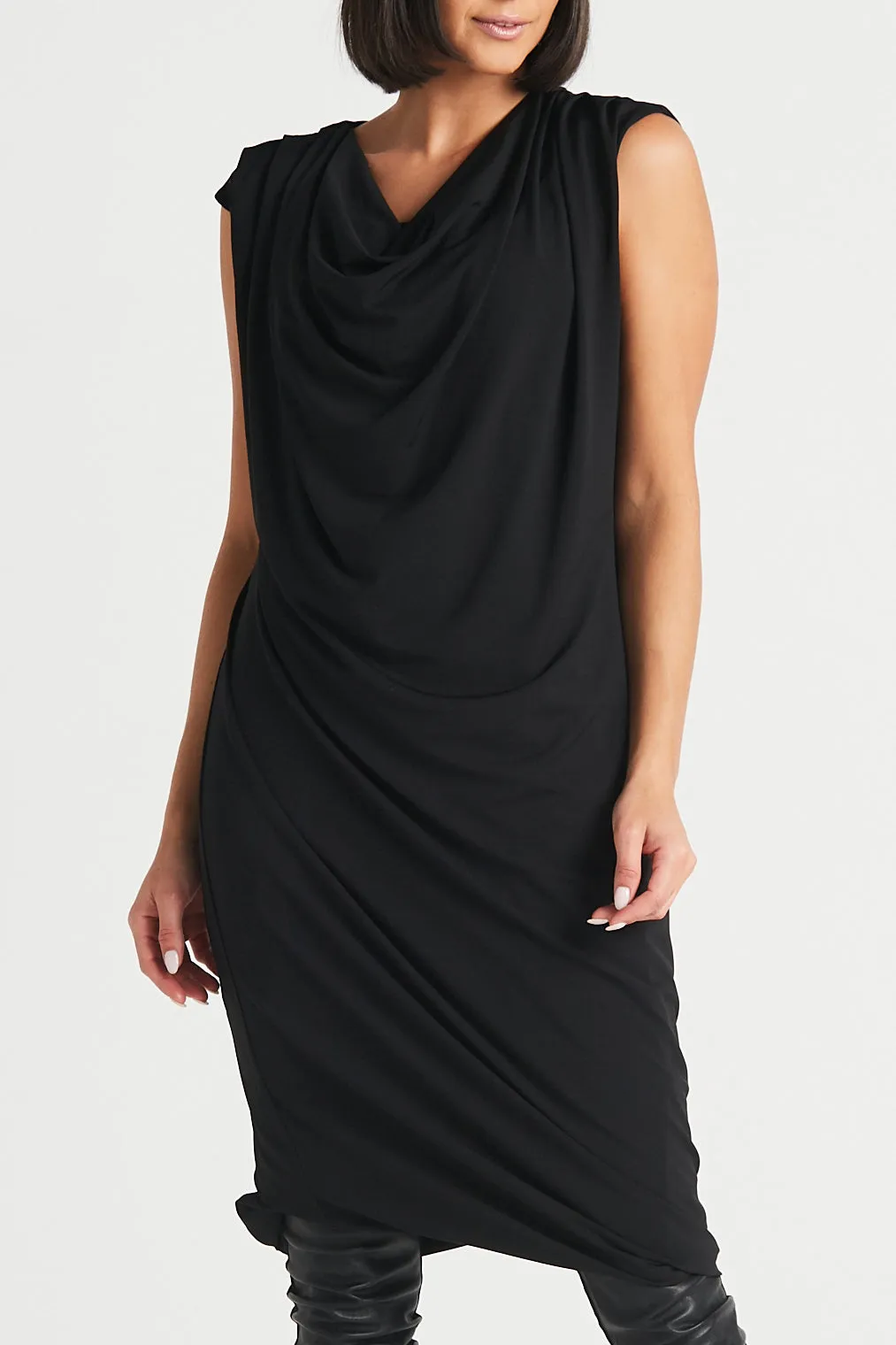 Matte Jersey Drape Dress