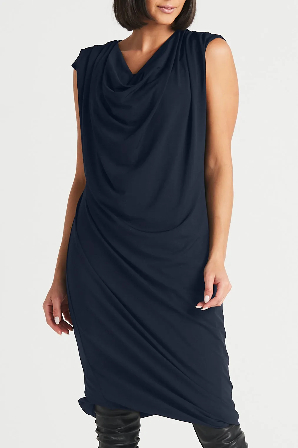 Matte Jersey Drape Dress