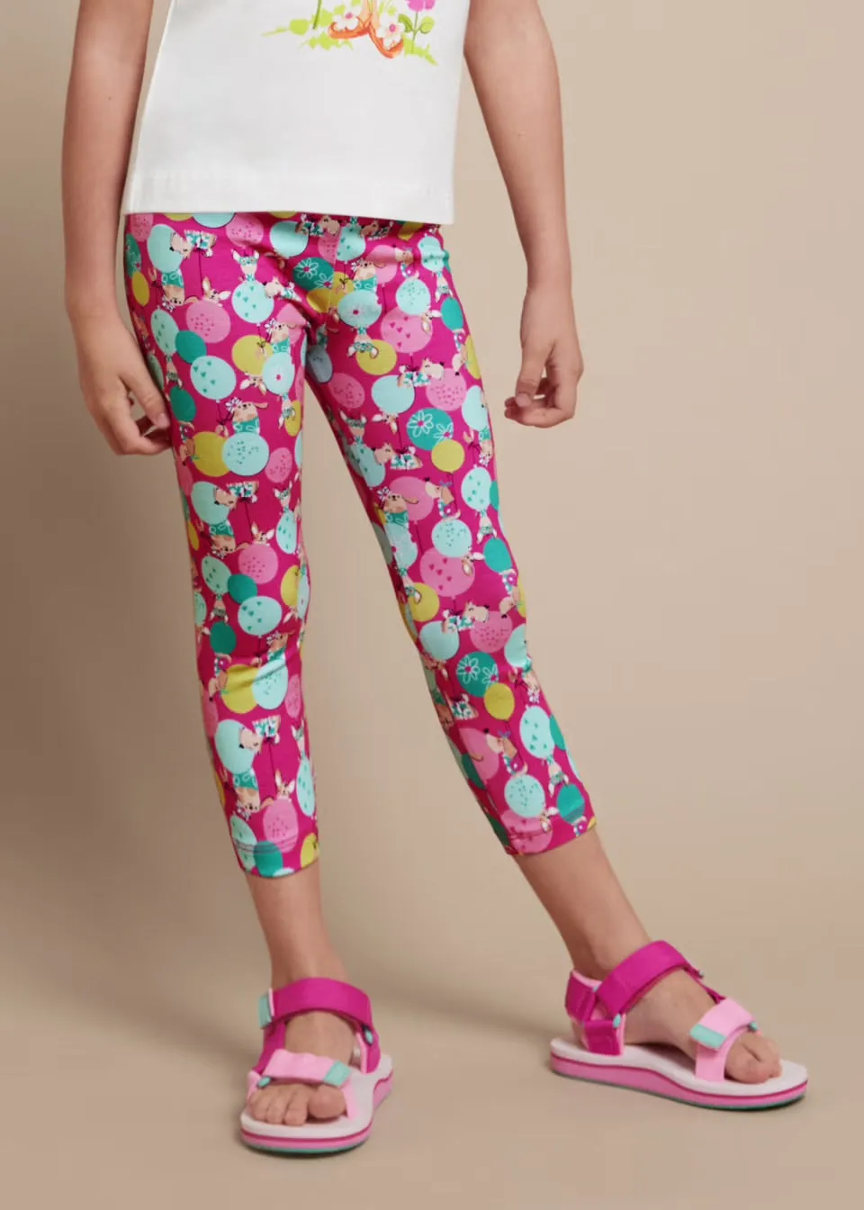 Mayoral Girls Leggings 3702 Fuchsia Dogs