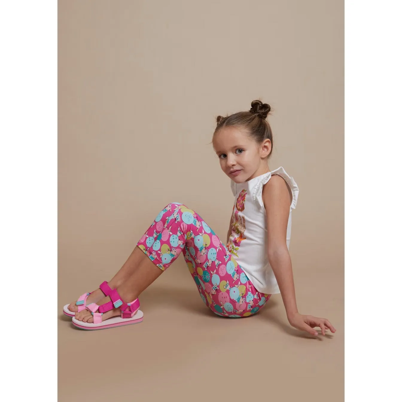 Mayoral Girls Leggings 3702 Fuchsia Dogs