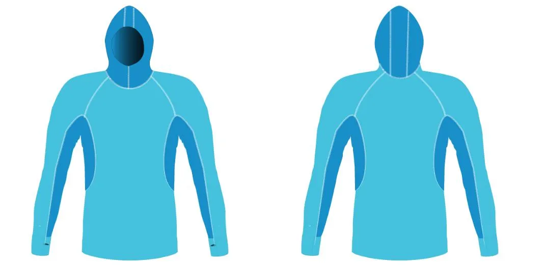MEN AND WOMEN CUSTOM SNORKEL HOODIE LONG SLEEVE RASH GUARD