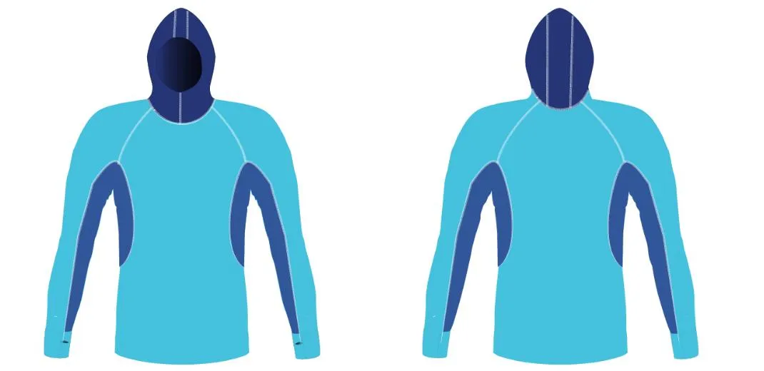 MEN AND WOMEN CUSTOM SNORKEL HOODIE LONG SLEEVE RASH GUARD