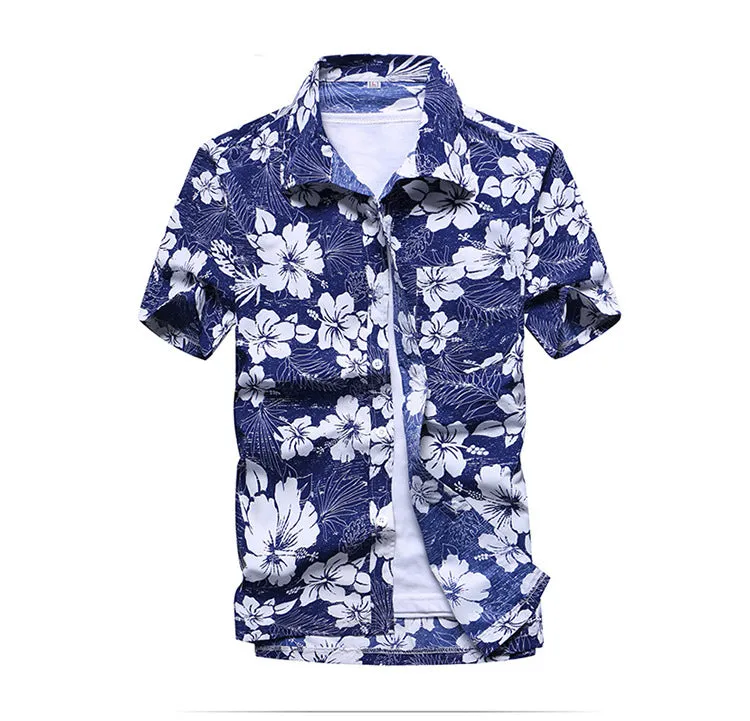Men's Custom Plus Size Beach Floral Hawaiian Shirts