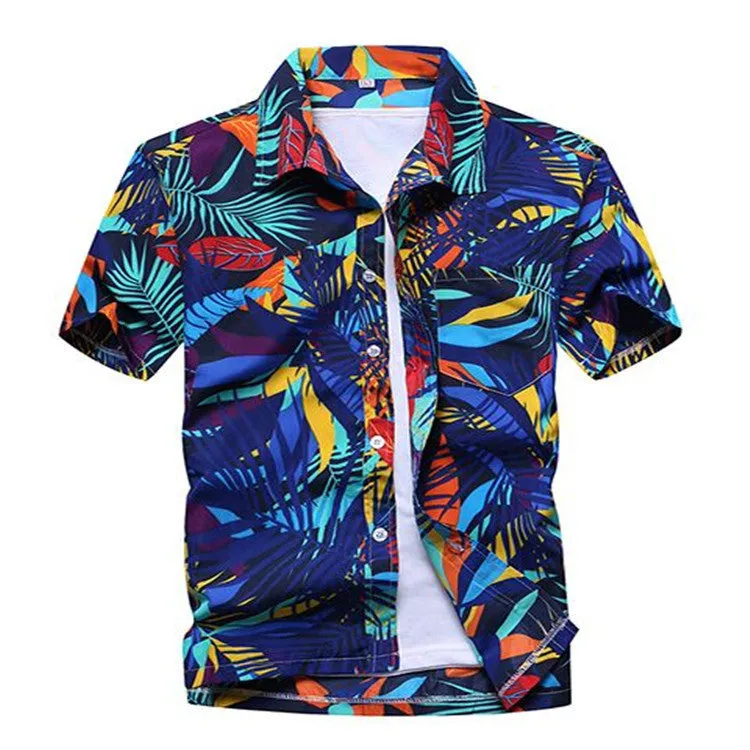Men's Custom Plus Size Beach Floral Hawaiian Shirts