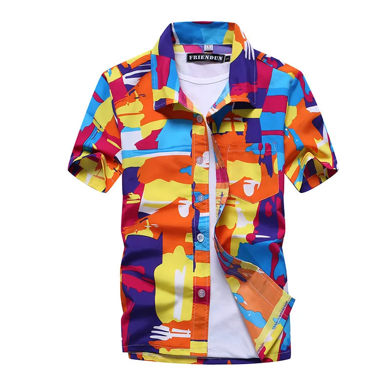 Men's Custom Plus Size Beach Floral Hawaiian Shirts
