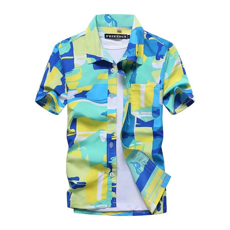 Men's Custom Plus Size Beach Floral Hawaiian Shirts