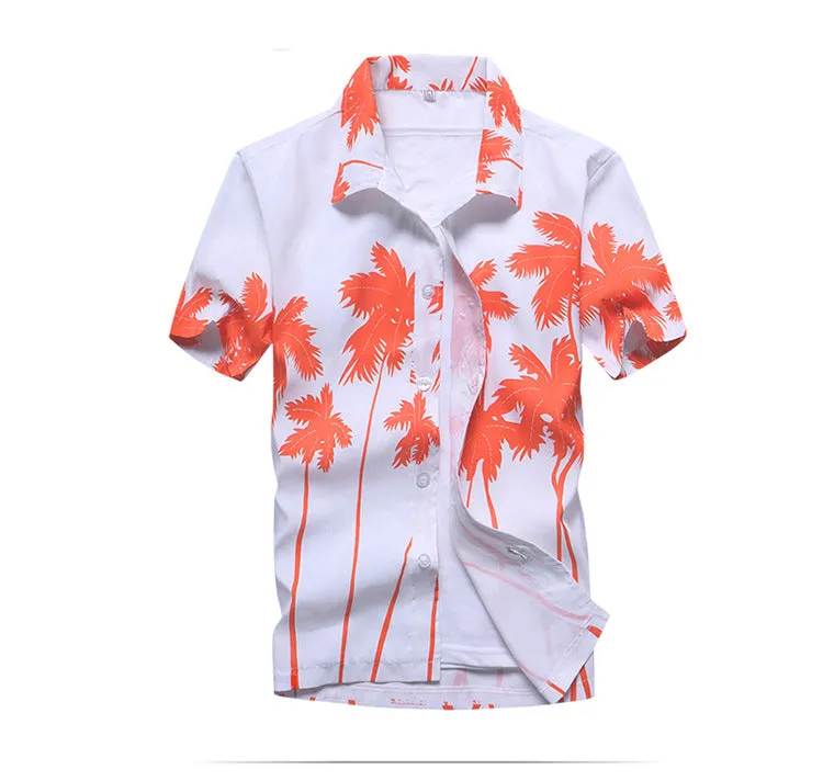 Men's Custom Plus Size Beach Floral Hawaiian Shirts
