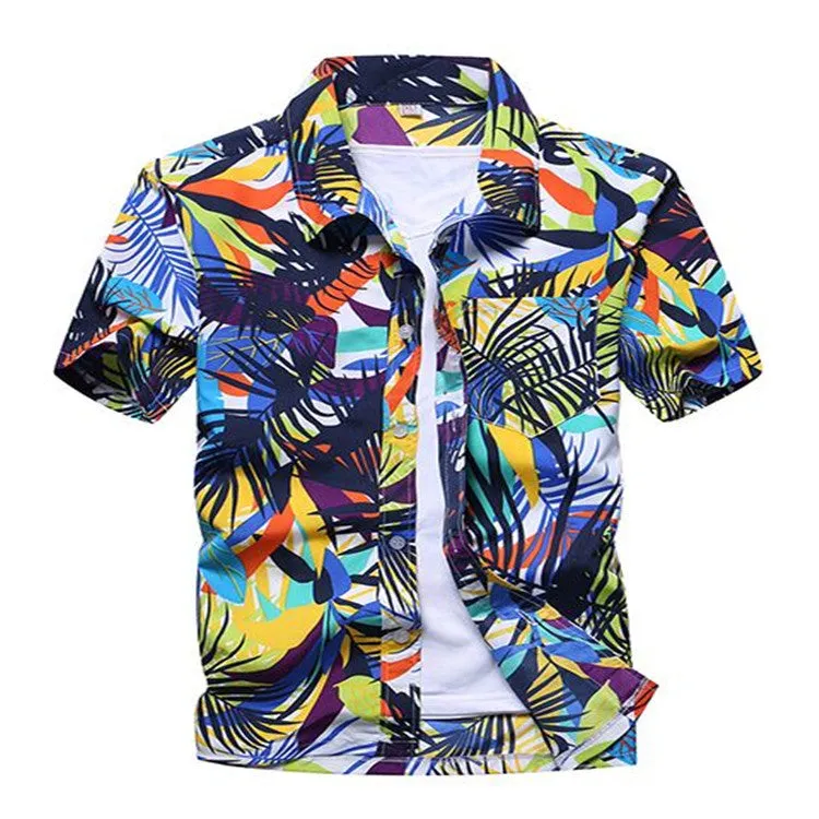 Men's Custom Plus Size Beach Floral Hawaiian Shirts