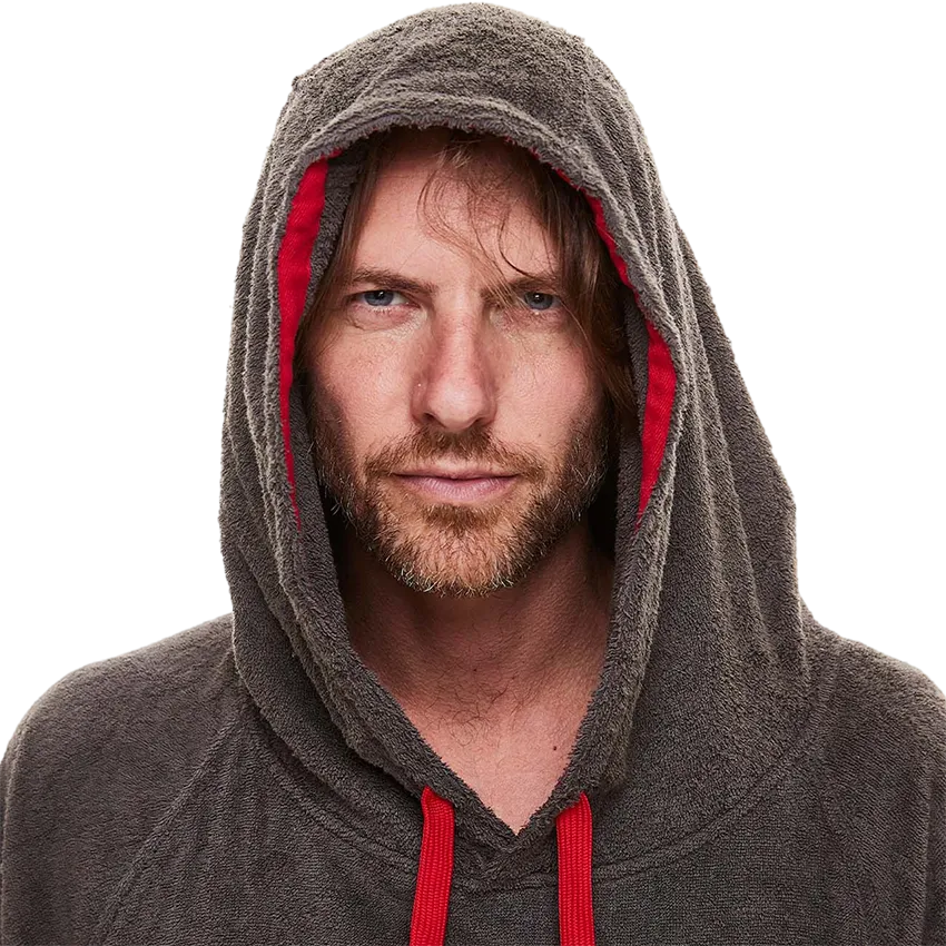 Men's Towelling Change Robe - Grey