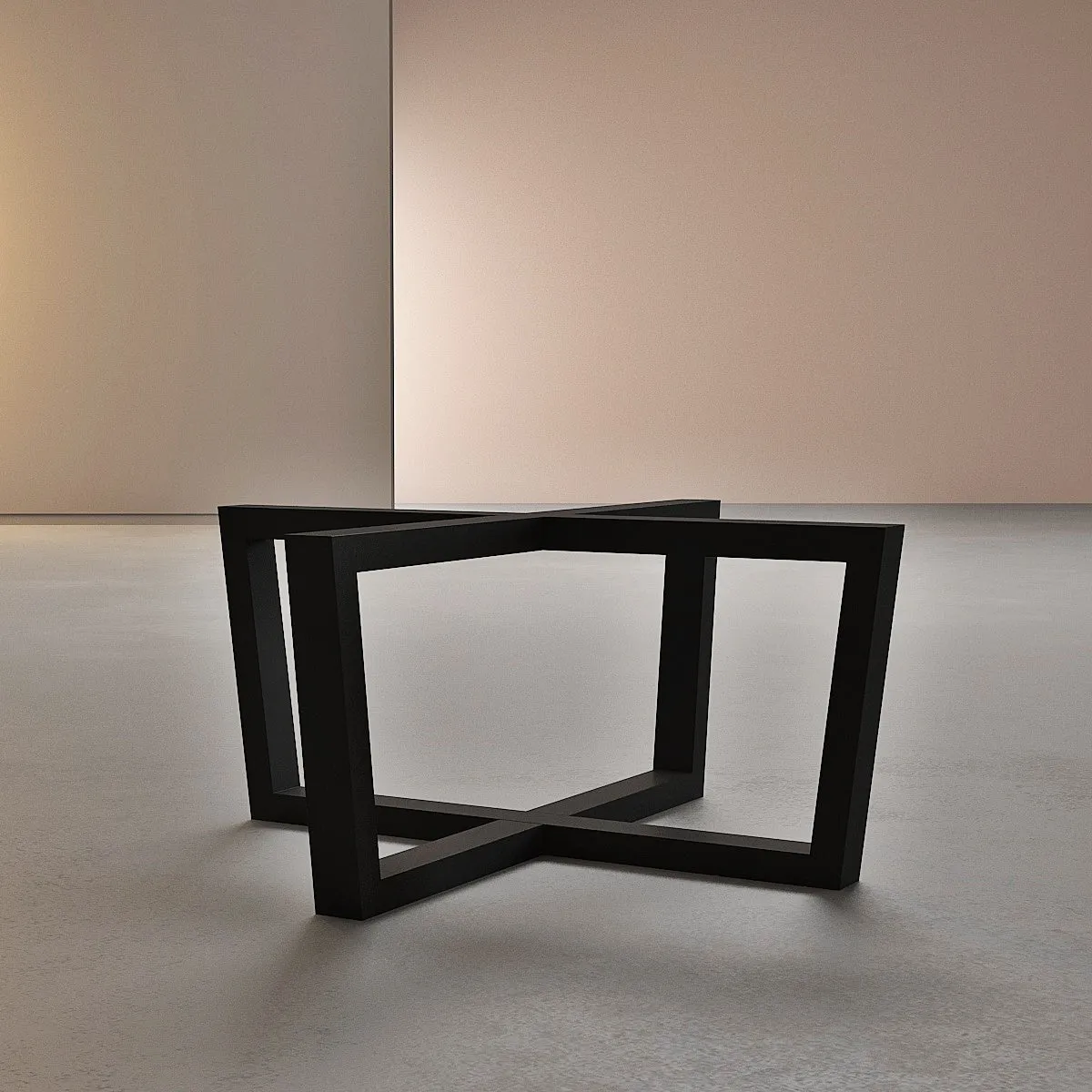 Metal Coffee Table Base for 48 inch Square Marble, Glass and Wood Tables