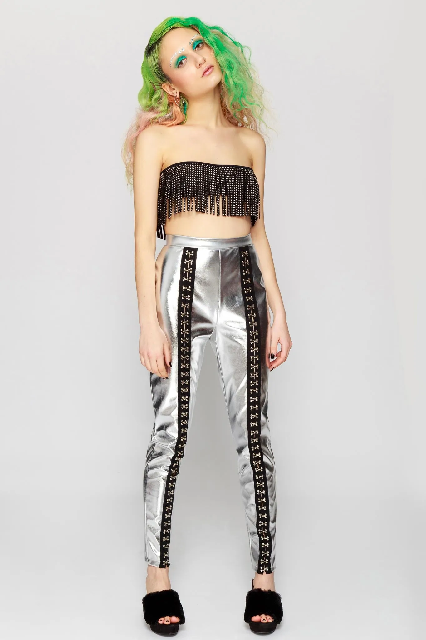 Metallic PU Leggings