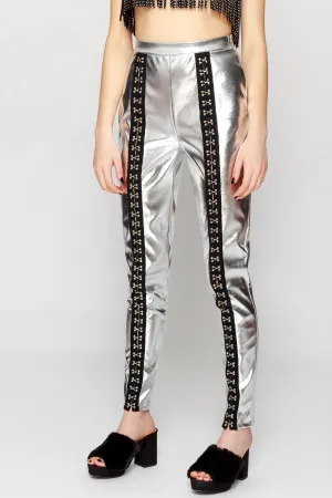 Metallic PU Leggings