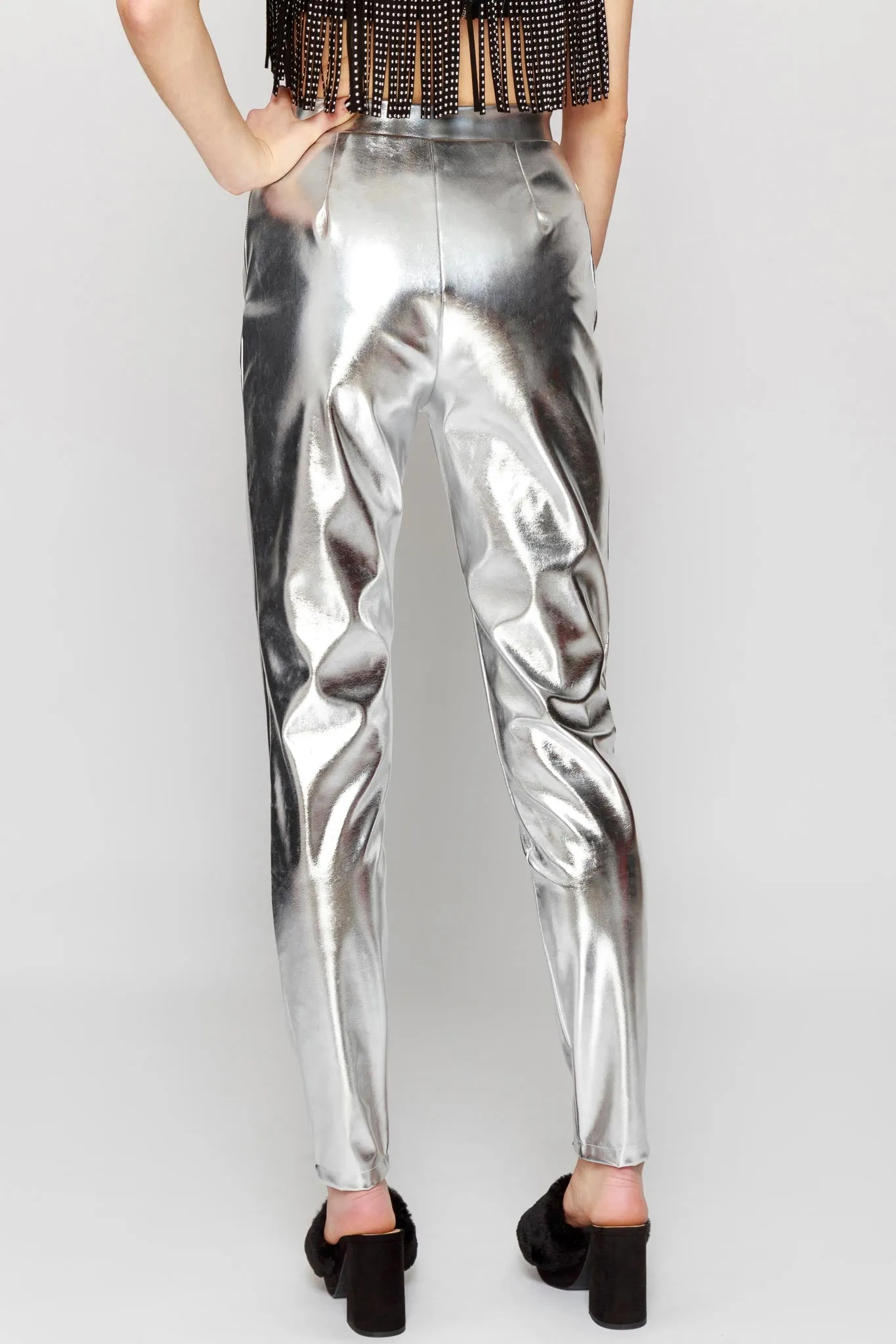 Metallic PU Leggings