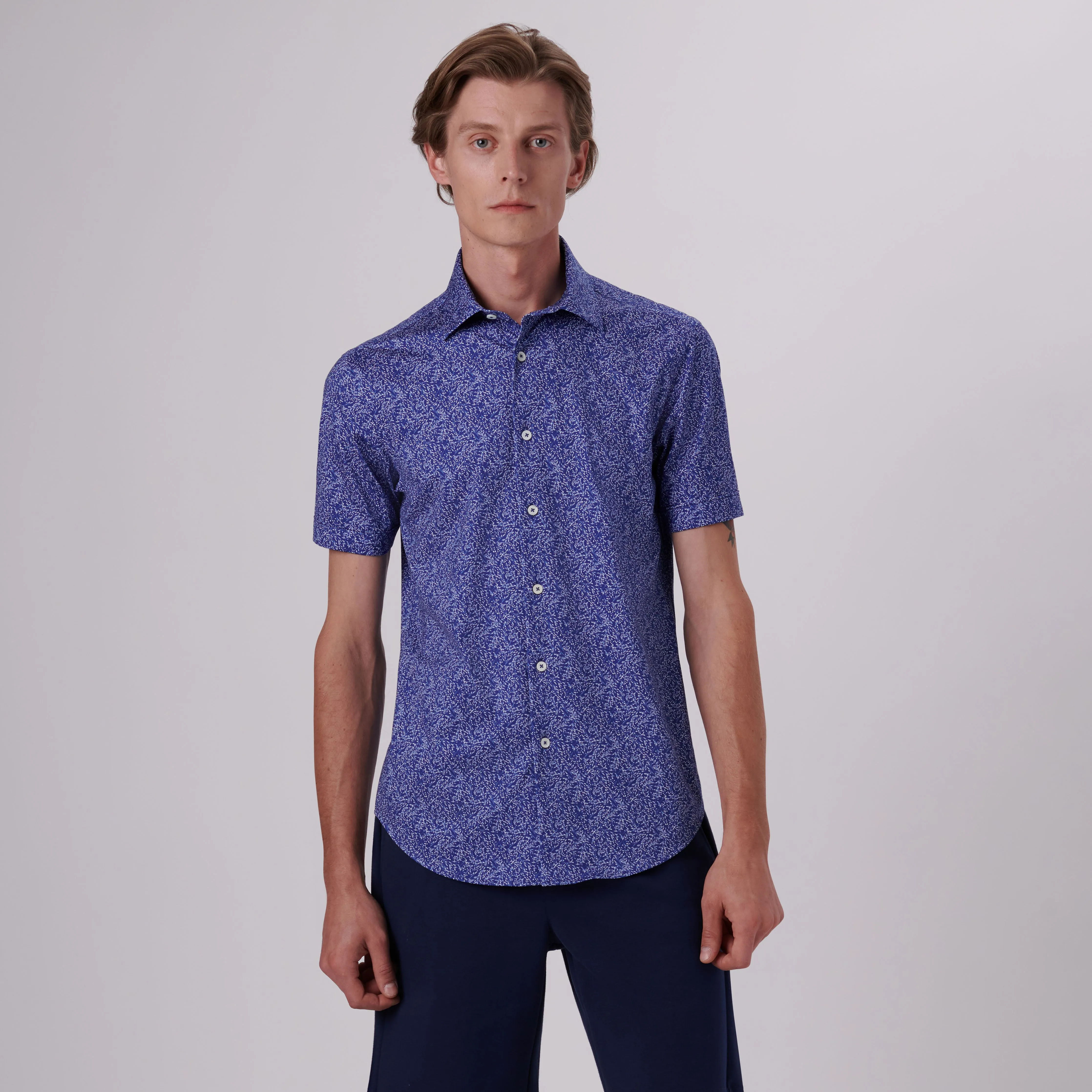 Miles Floral Print OoohCotton Short Sleeve Shirt