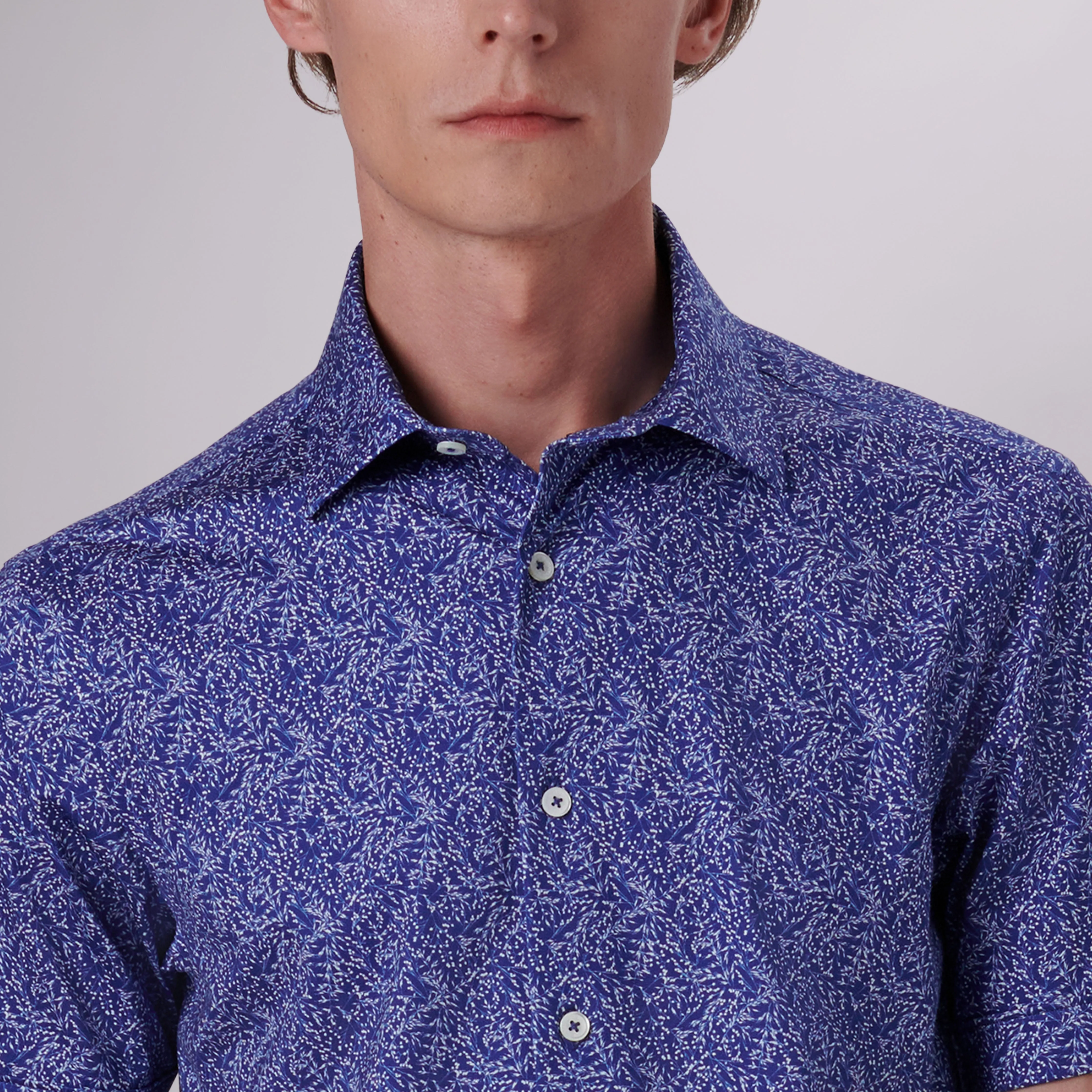 Miles Floral Print OoohCotton Short Sleeve Shirt