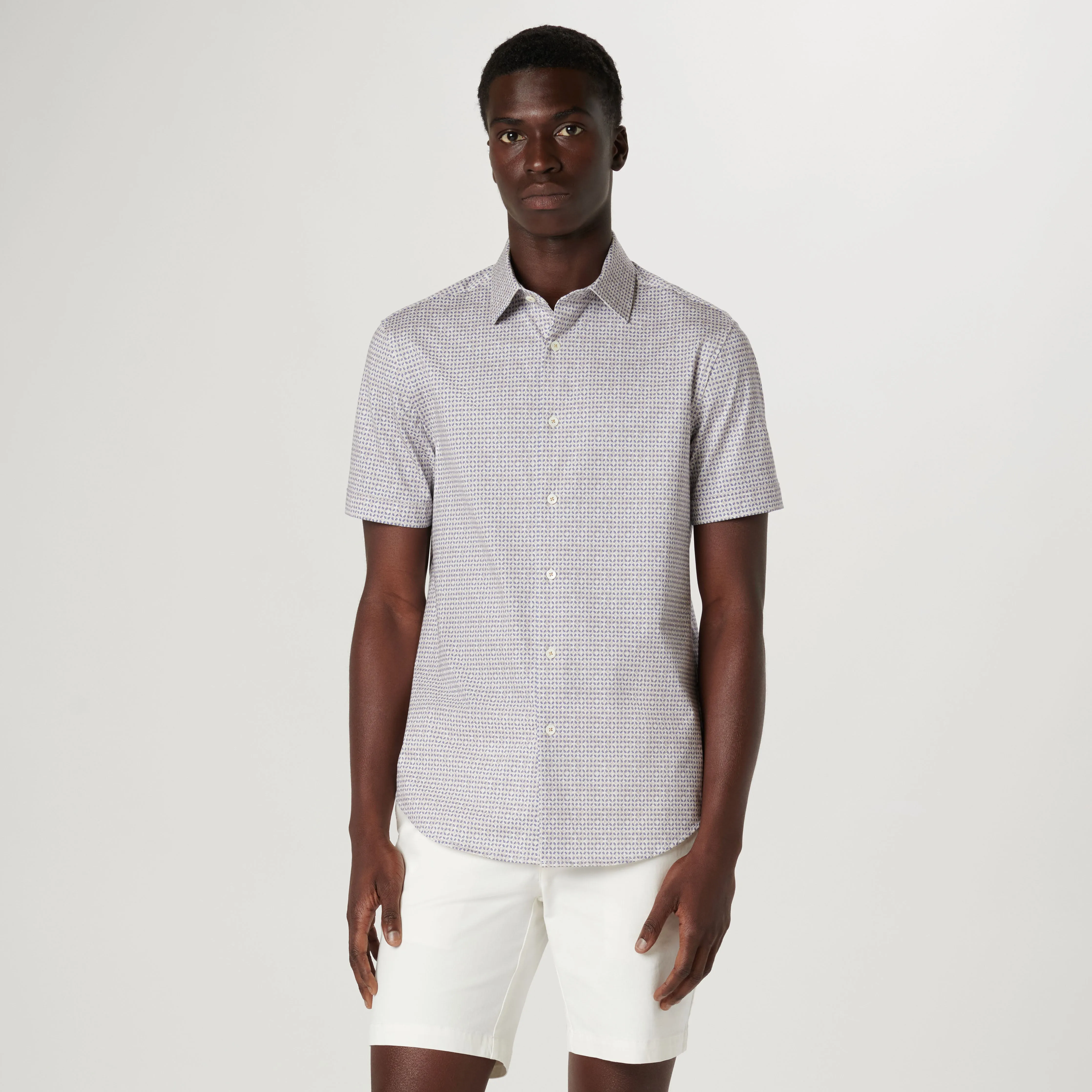 Miles Geometric OoohCotton Short Sleeve Shirt