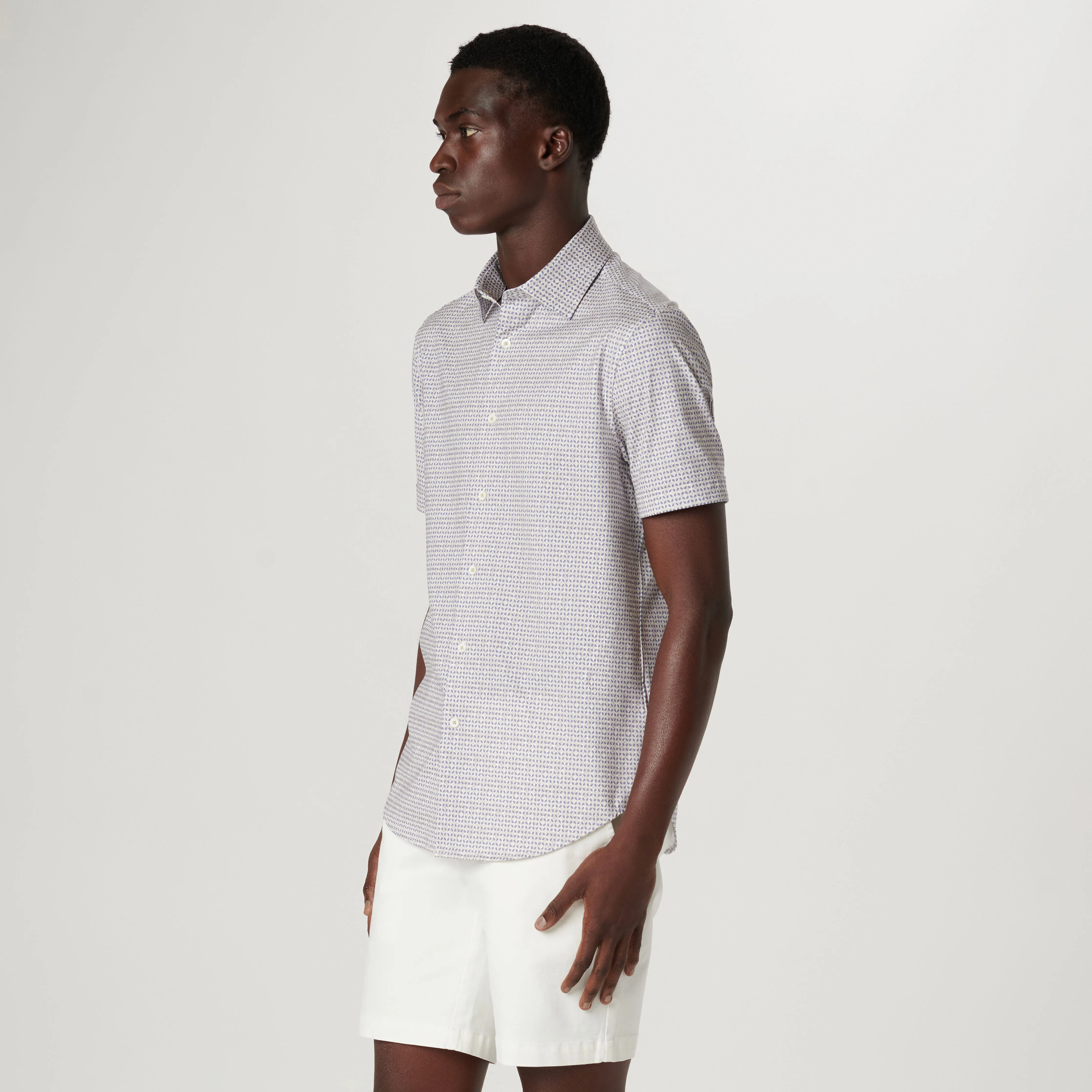 Miles Geometric OoohCotton Short Sleeve Shirt