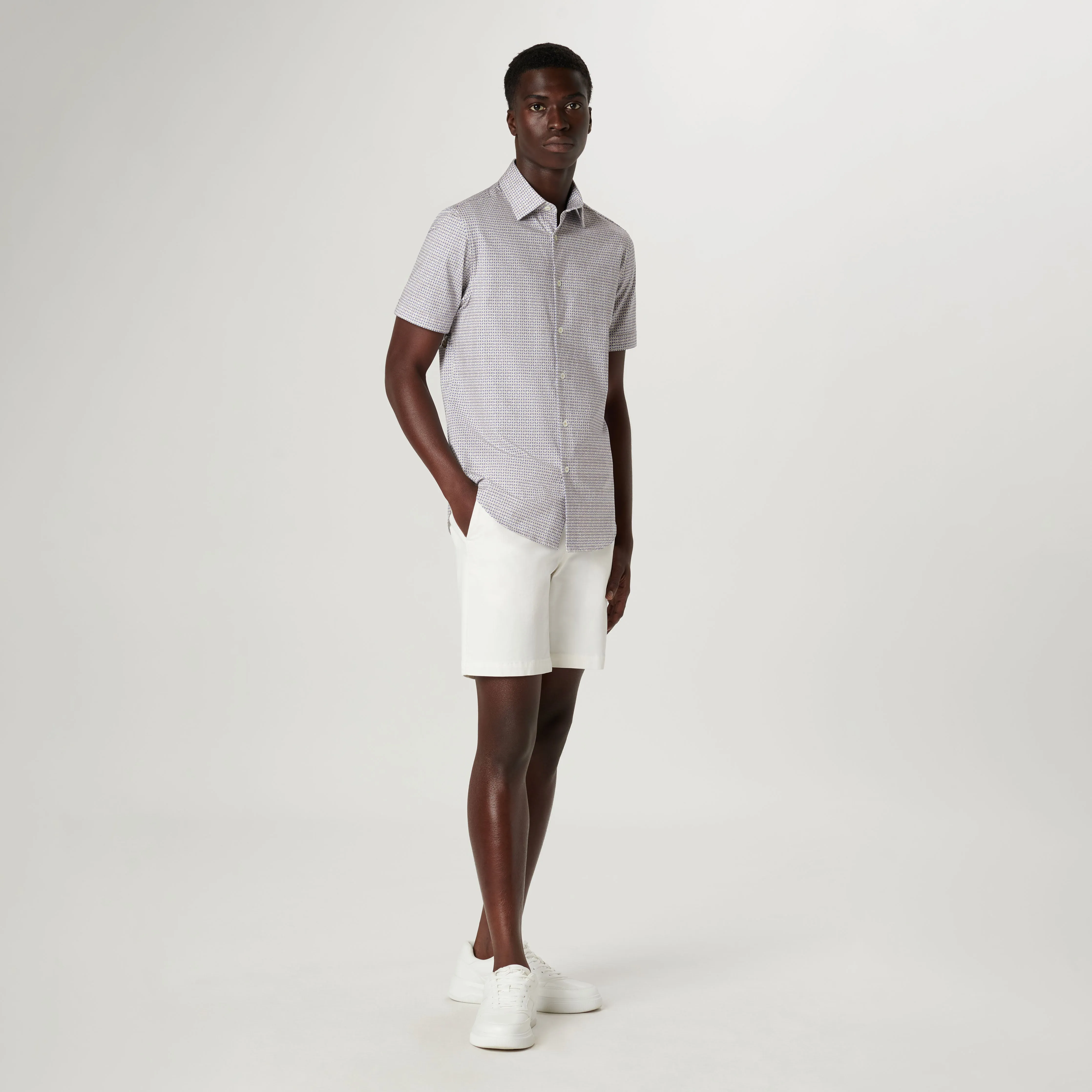 Miles Geometric OoohCotton Short Sleeve Shirt