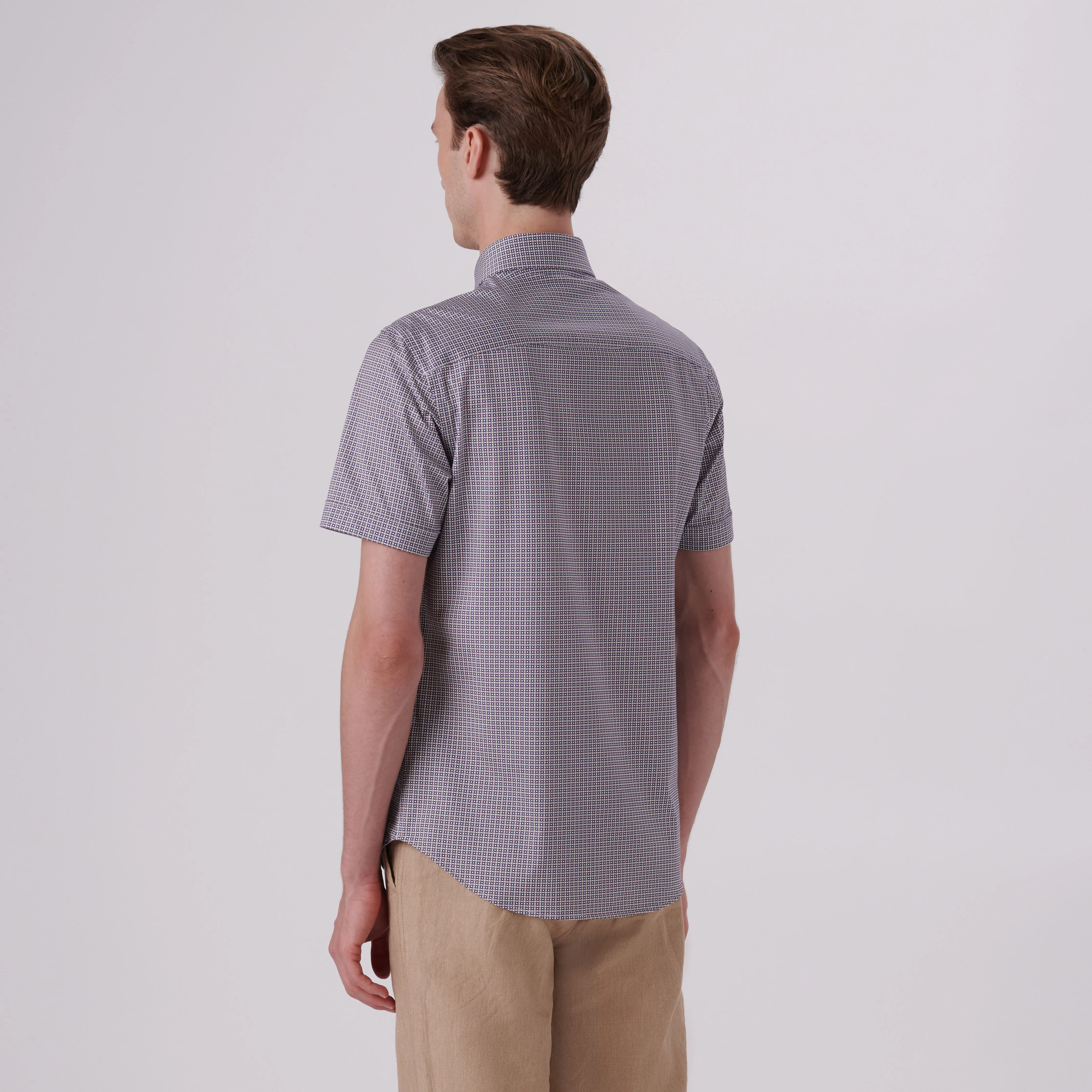 Miles Geometric Print OoohCotton Short Sleeve Shirt