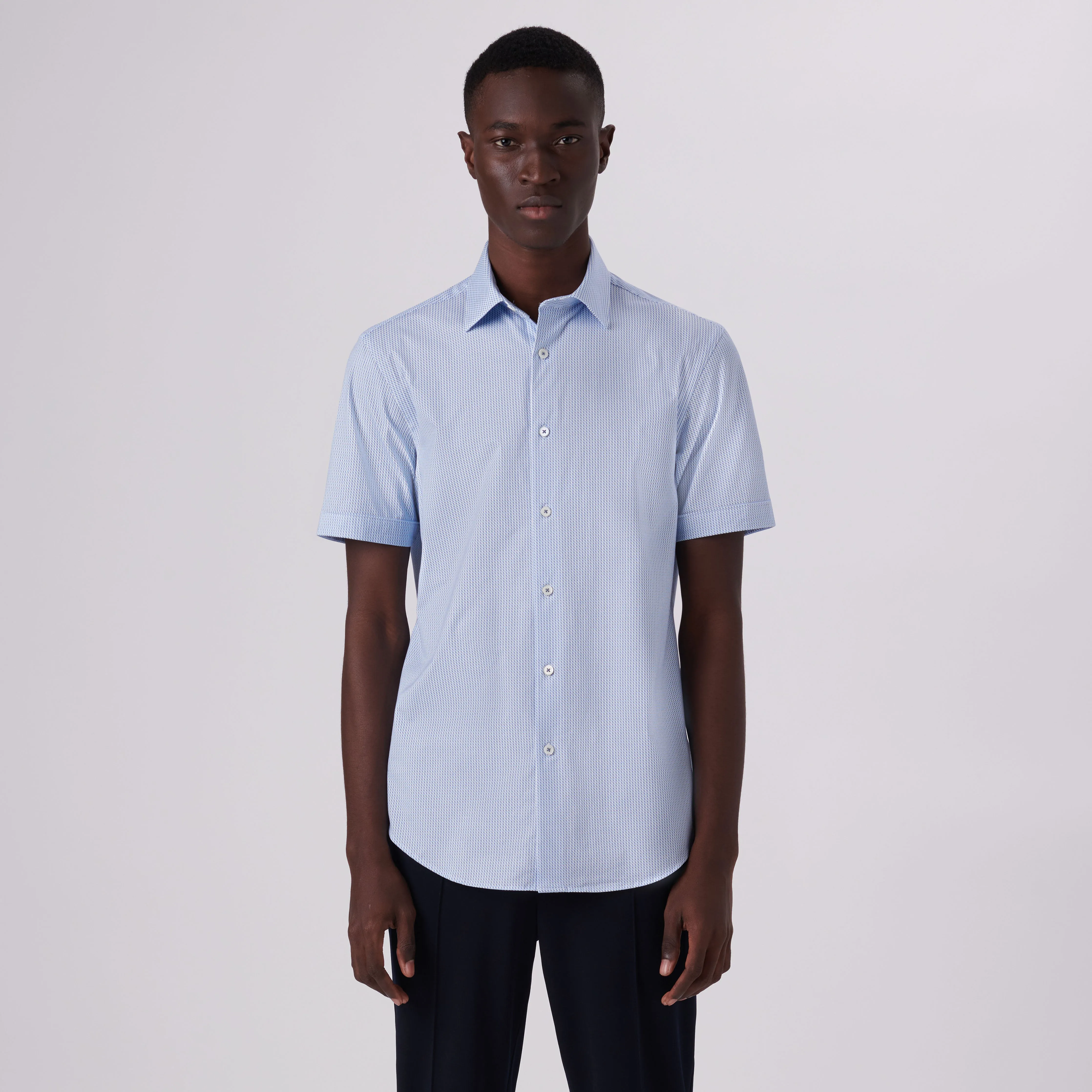 Miles Geometric Print OoohCotton Short Sleeve Shirt
