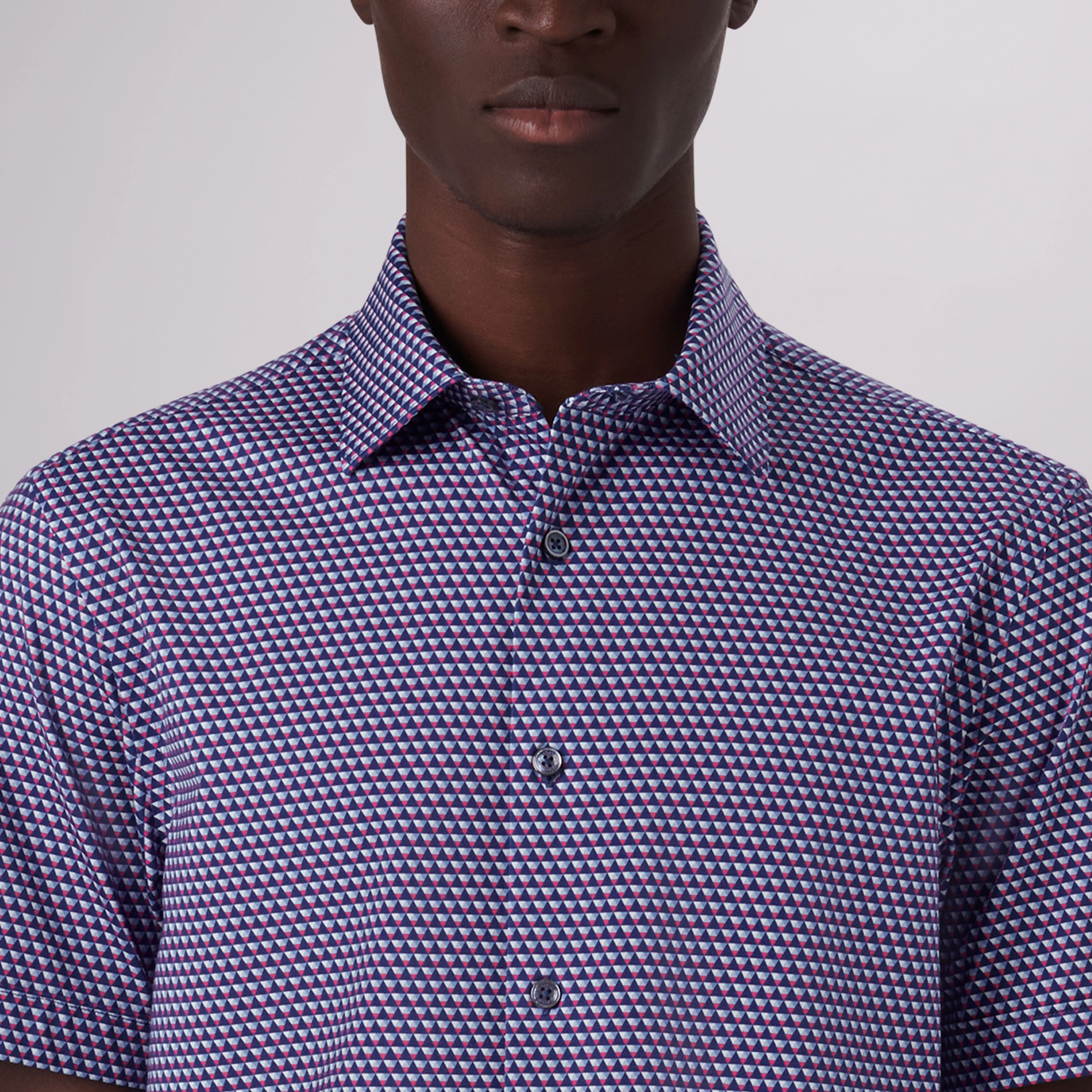 Miles Geometric Print OoohCotton Short Sleeve Shirt
