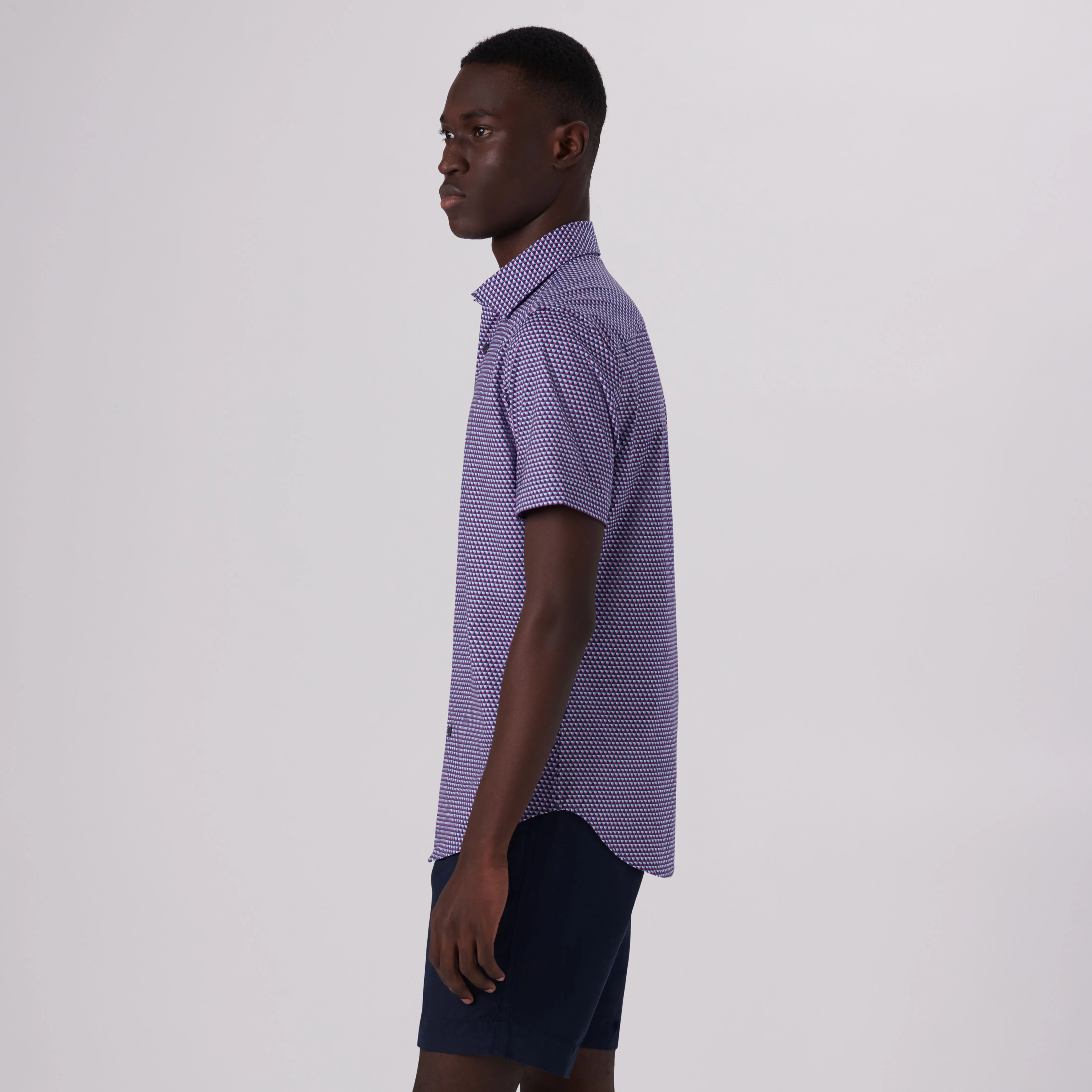 Miles Geometric Print OoohCotton Short Sleeve Shirt