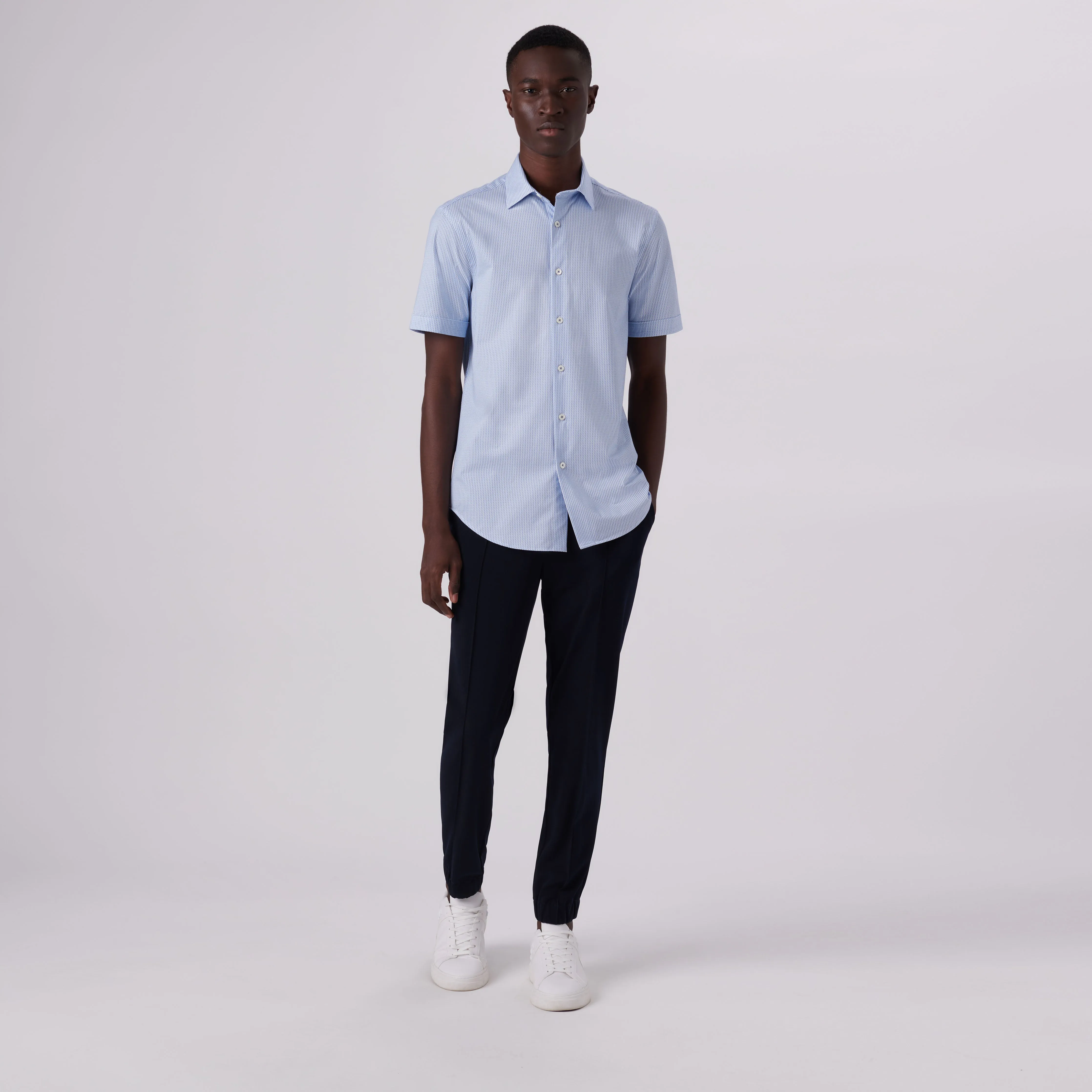 Miles Geometric Print OoohCotton Short Sleeve Shirt
