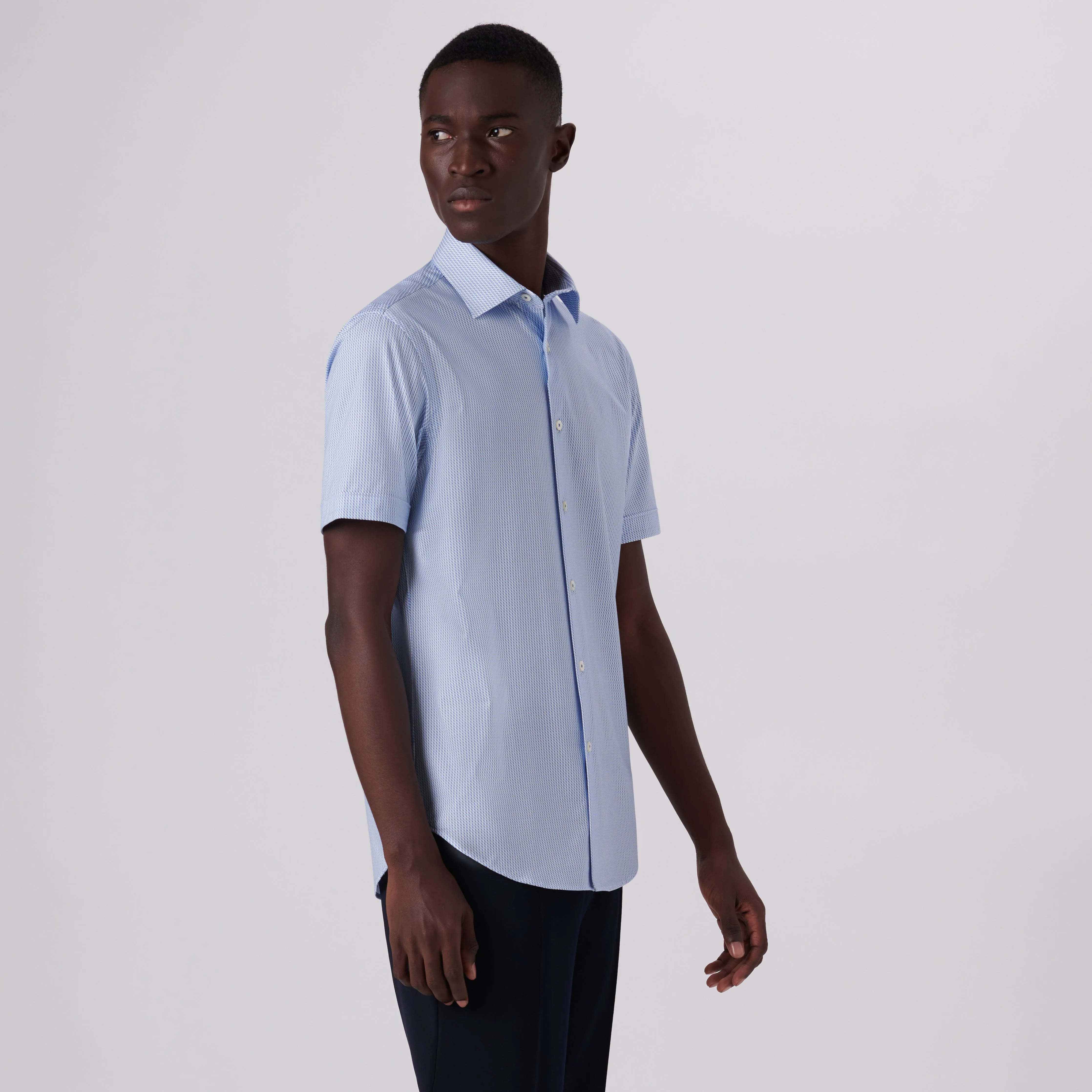 Miles Geometric Print OoohCotton Short Sleeve Shirt