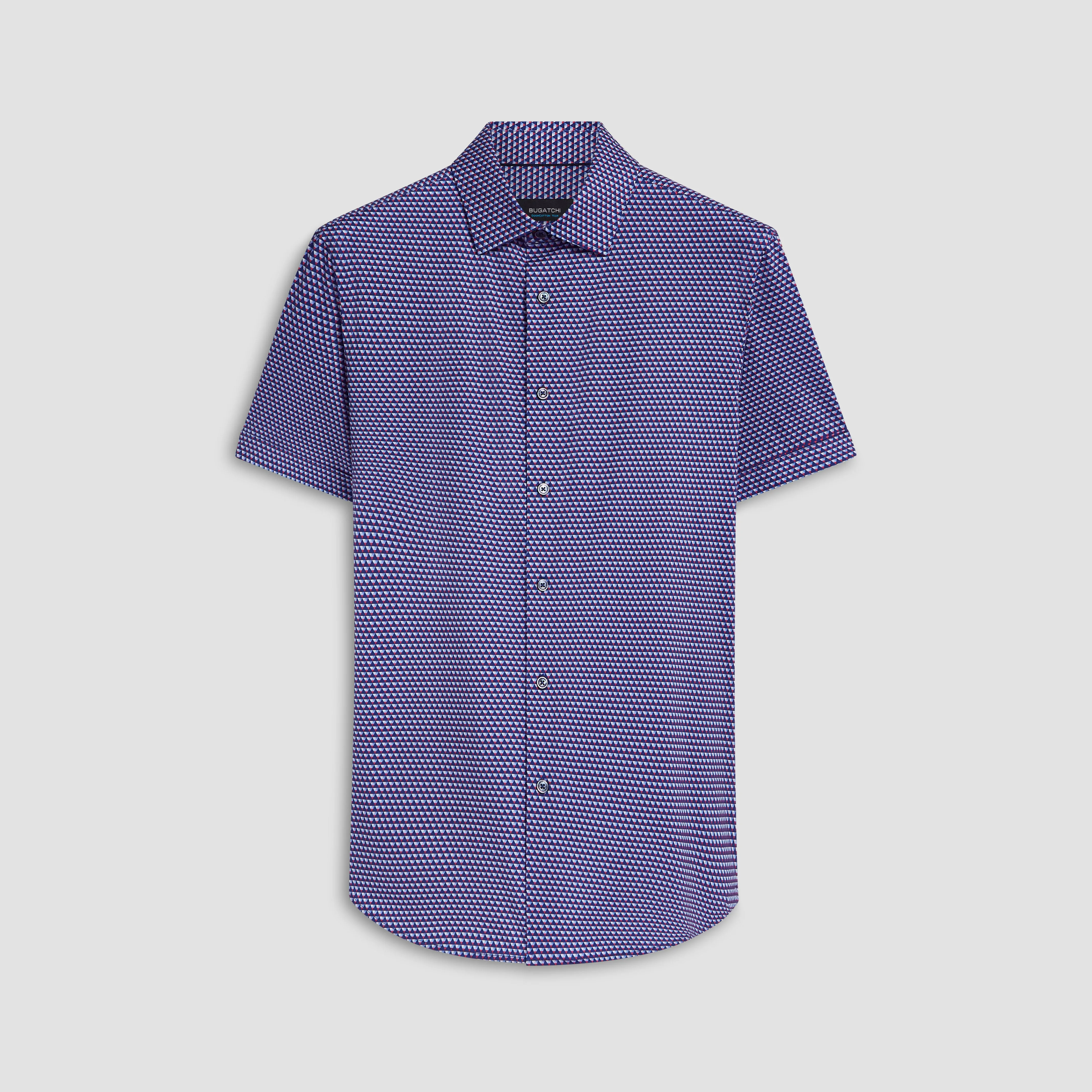 Miles Geometric Print OoohCotton Short Sleeve Shirt