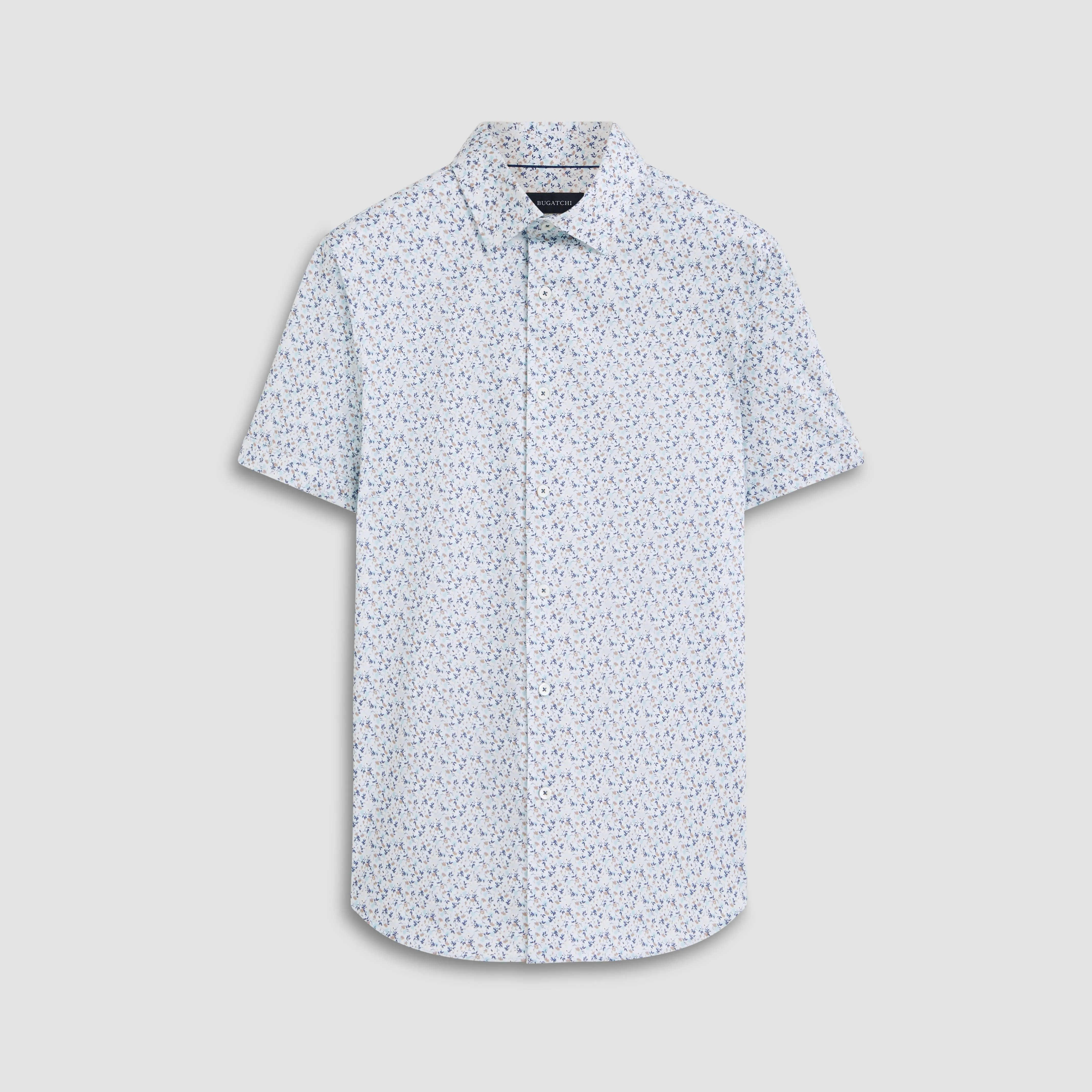 Miles Leaf Print OoohCotton Short Sleeve Shirt