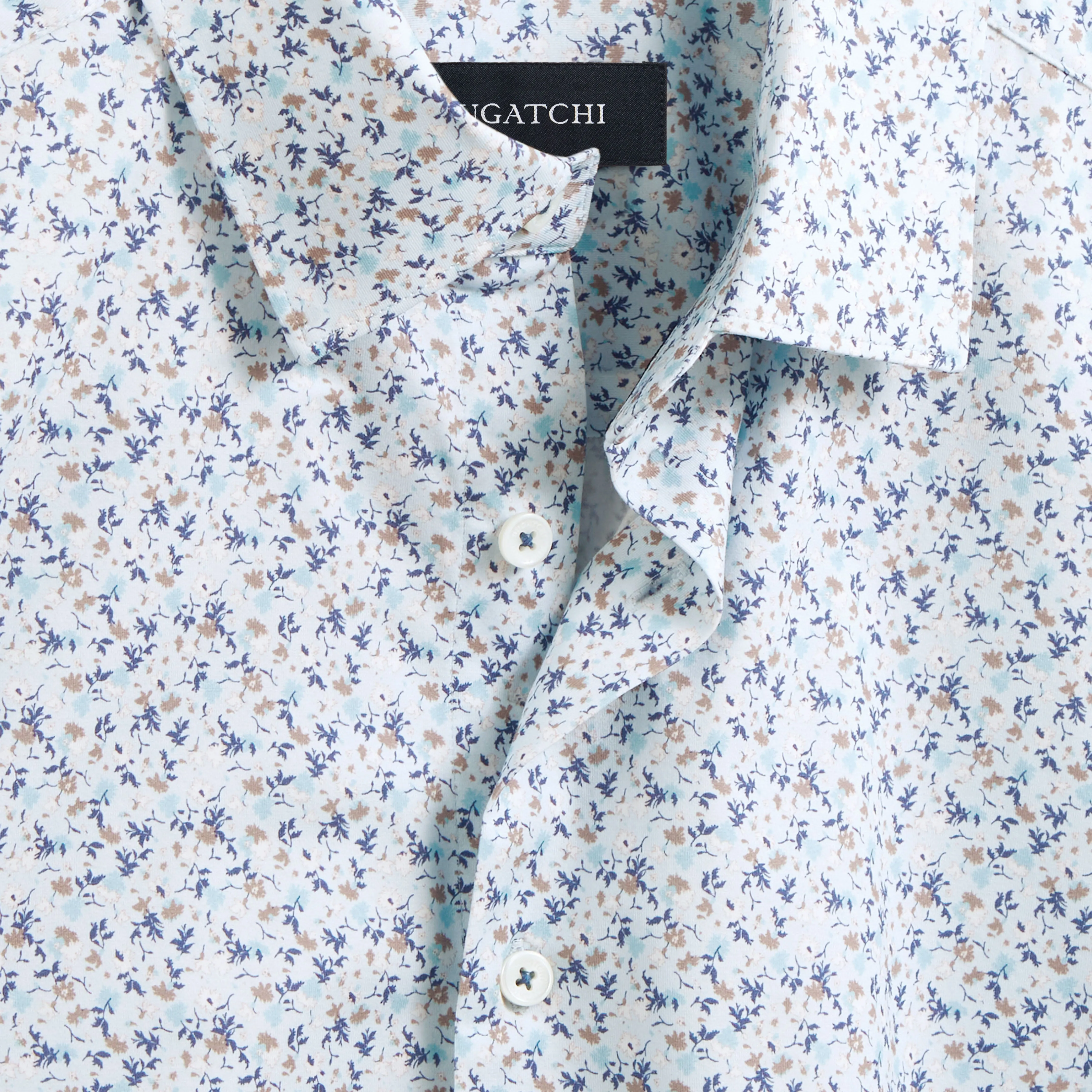Miles Leaf Print OoohCotton Short Sleeve Shirt