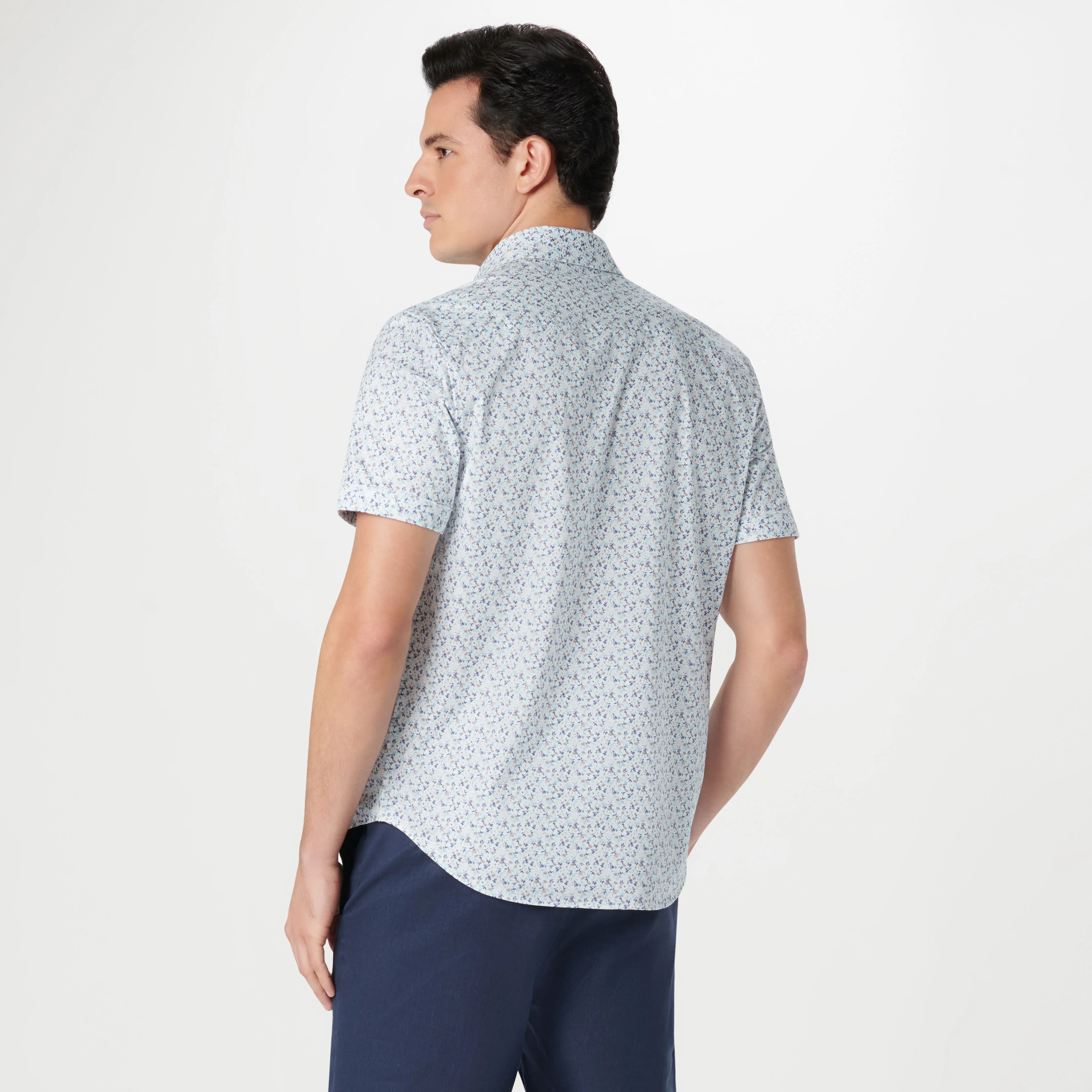Miles Leaf Print OoohCotton Short Sleeve Shirt